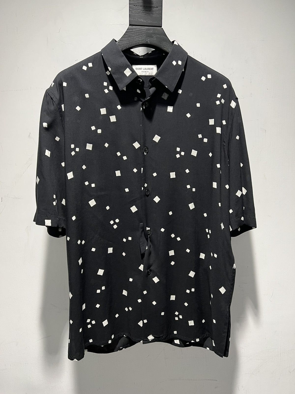Saint Laurent Paris SS20 Scattered Square Print Shirt sz37/38/39 Size US M / EU 48-50 / 2 - 1 Thumbnail