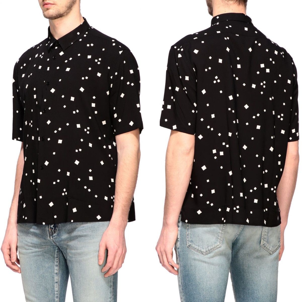 Saint Laurent Paris SS20 Scattered Square Print Shirt sz37/38/39 Size US M / EU 48-50 / 2 - 10 Thumbnail