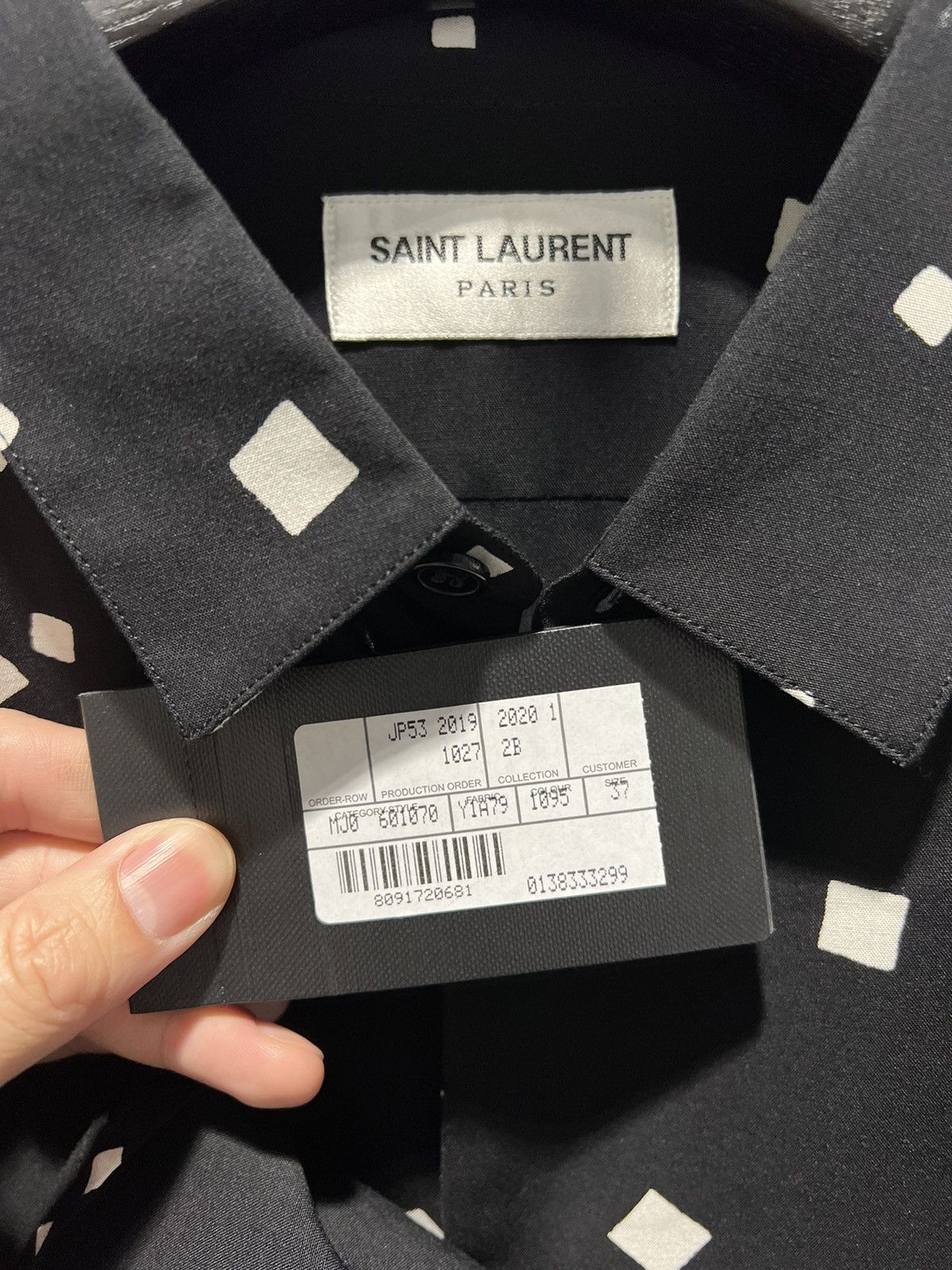Saint Laurent Paris SS20 Scattered Square Print Shirt sz37/38/39 Size US M / EU 48-50 / 2 - 4 Thumbnail