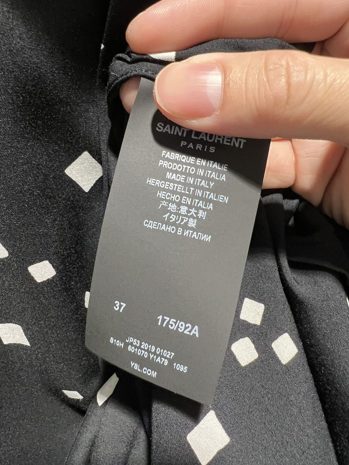 Saint Laurent Paris SS20 Scattered Square Print Shirt sz37/38/39 Size US M / EU 48-50 / 2 - 5 Thumbnail