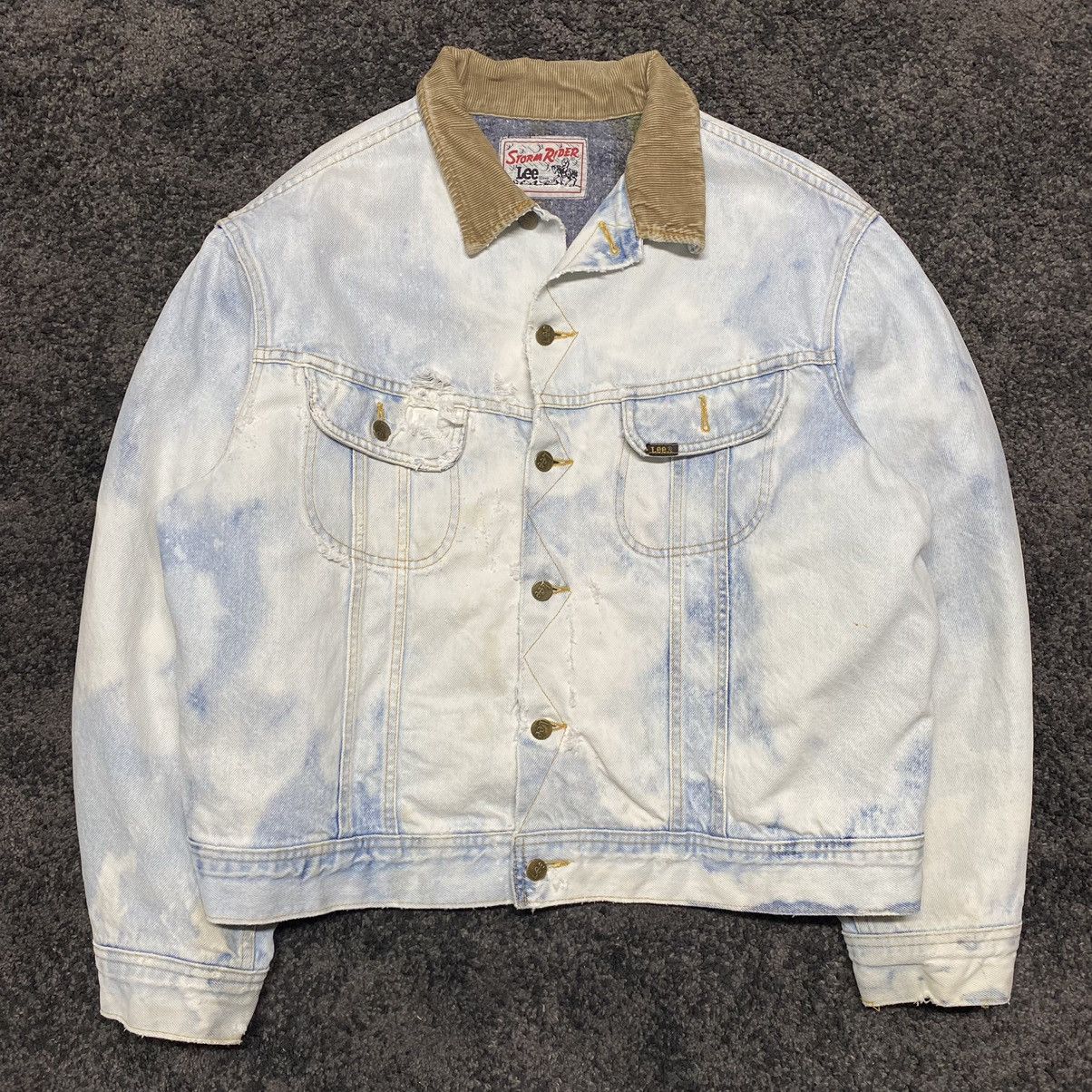 Vintage 80s Storm Rider Lee Distressed Acid Wash Denim Jacket | Grailed