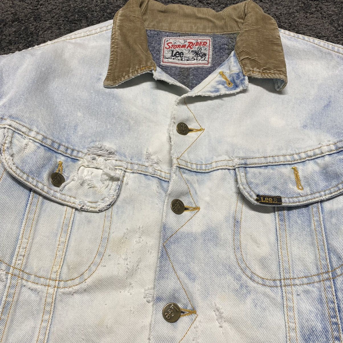 Vintage 80s Storm Rider Lee Distressed Acid Wash Denim Jacket Size US L / EU 52-54 / 3 - 4 Thumbnail