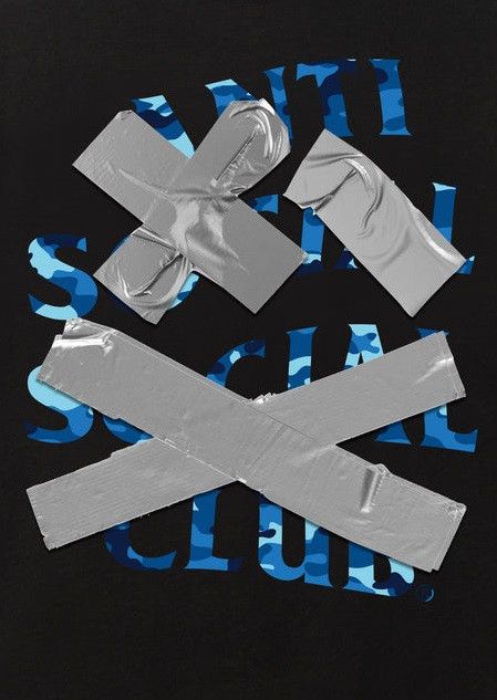 Anti Social Social Club DS AW21 Blue Camo ASSC Cancelled Again Black Tee BAPE KITH Size US XL / EU 56 / 4 - 3 Thumbnail