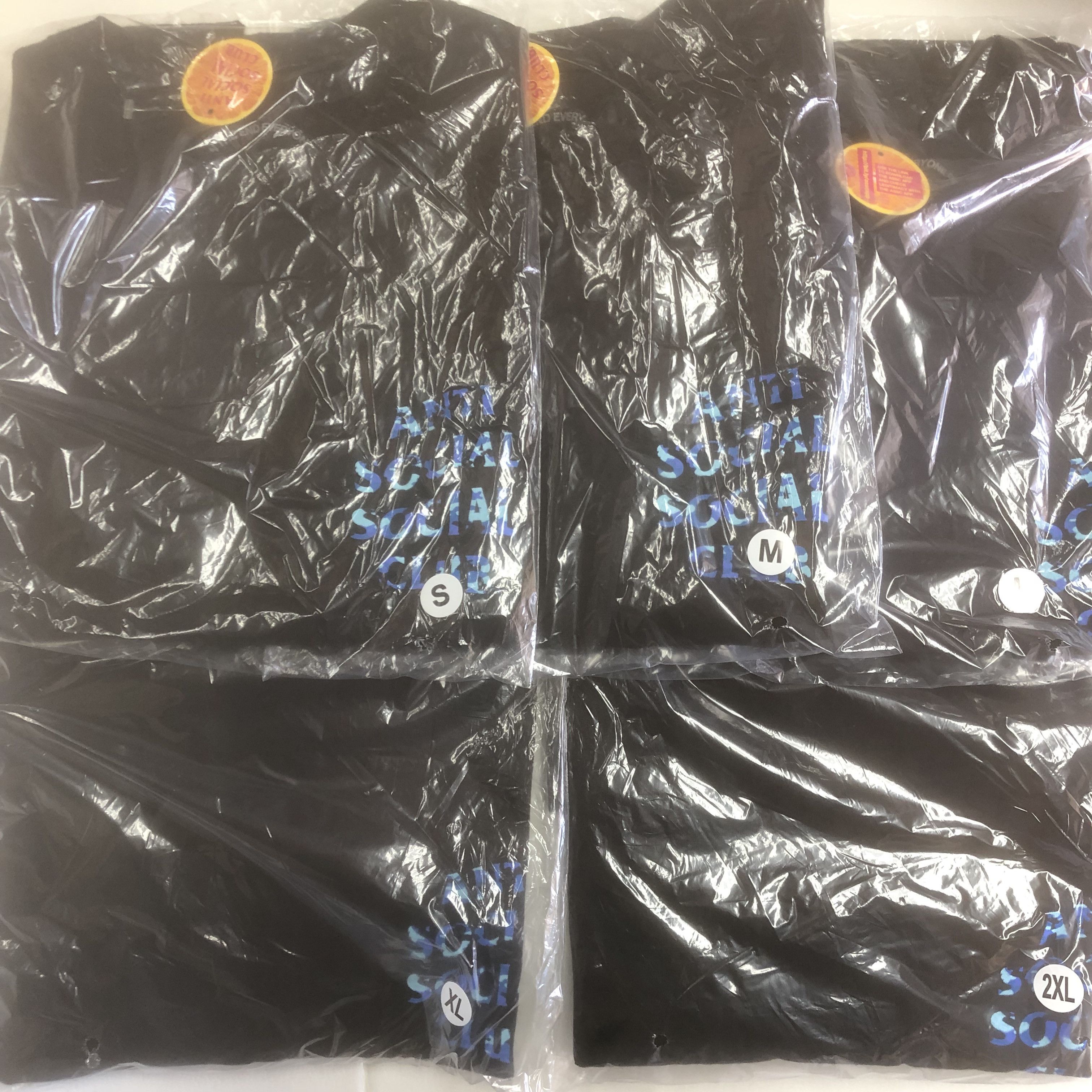 Anti Social Social Club DS AW21 Blue Camo ASSC Cancelled Again Black Tee BAPE KITH Size US XL / EU 56 / 4 - 7 Thumbnail