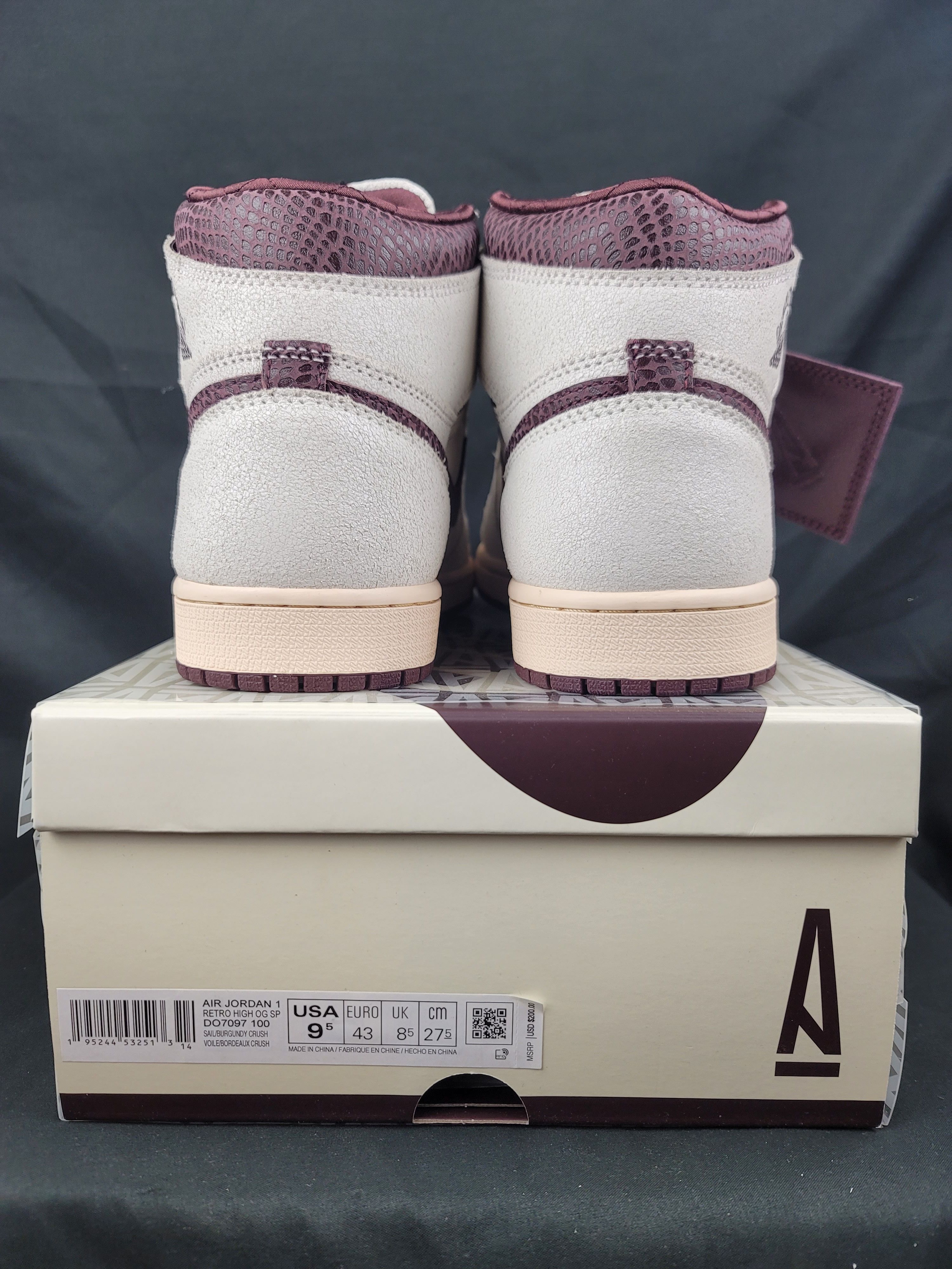 A Ma Maniere Nike Jordan 1 Retro High OG A Ma Maniere Men's Size 9.5 Size US 9.5 / EU 42-43 - 9 Thumbnail
