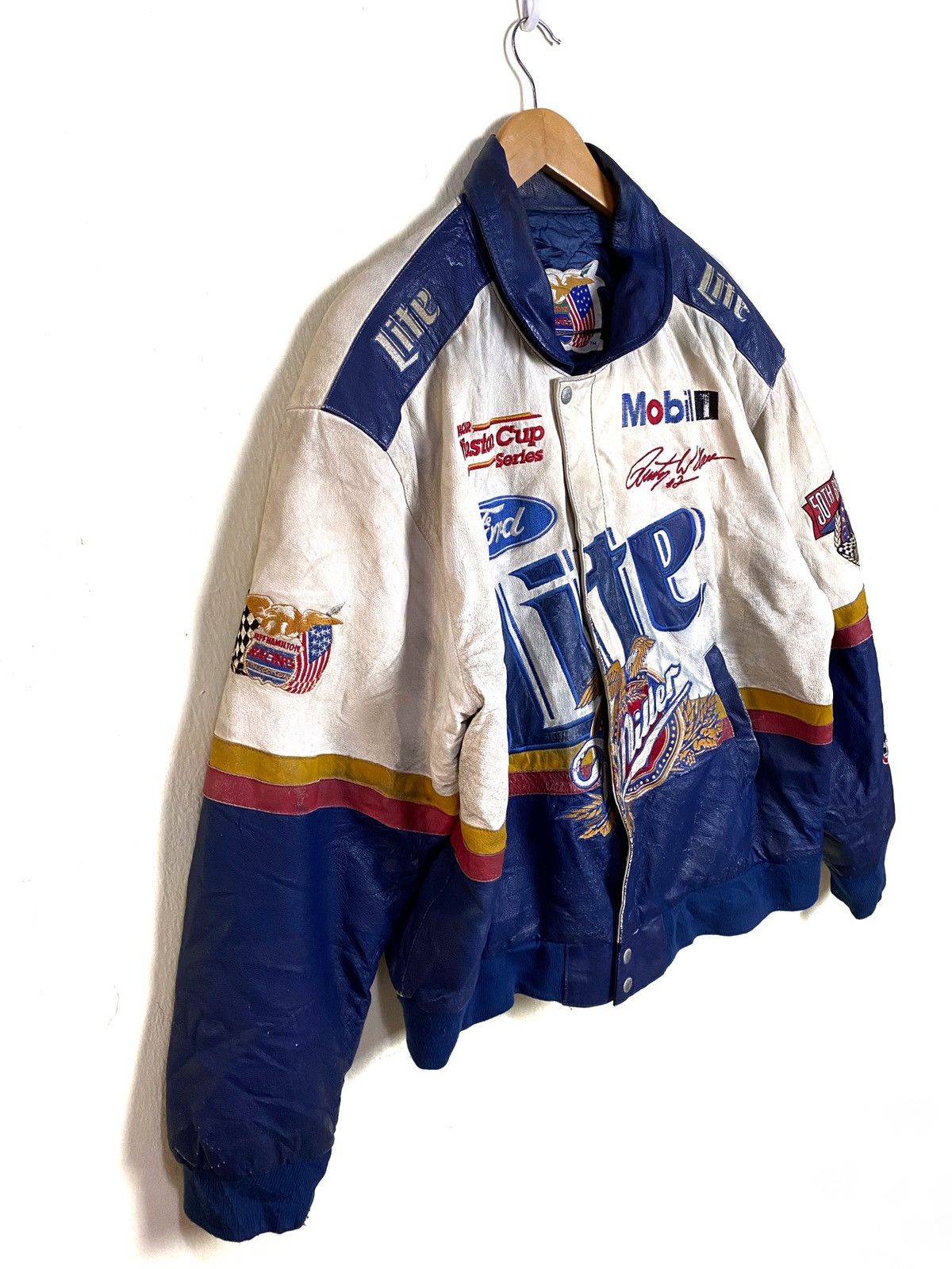 Jeff Hamilton × NASCAR Vintage Jeff Hamilton 50th Anniversary Nascar Leather Jacket Size US L / EU 52-54 / 3 - 3 Thumbnail