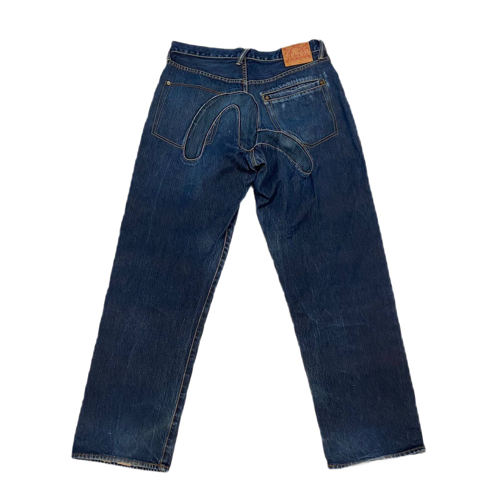 image of Evisu Japan Vintage Blue Jeans Denim Pants Big Seagull Logo, Men's (Size 36)