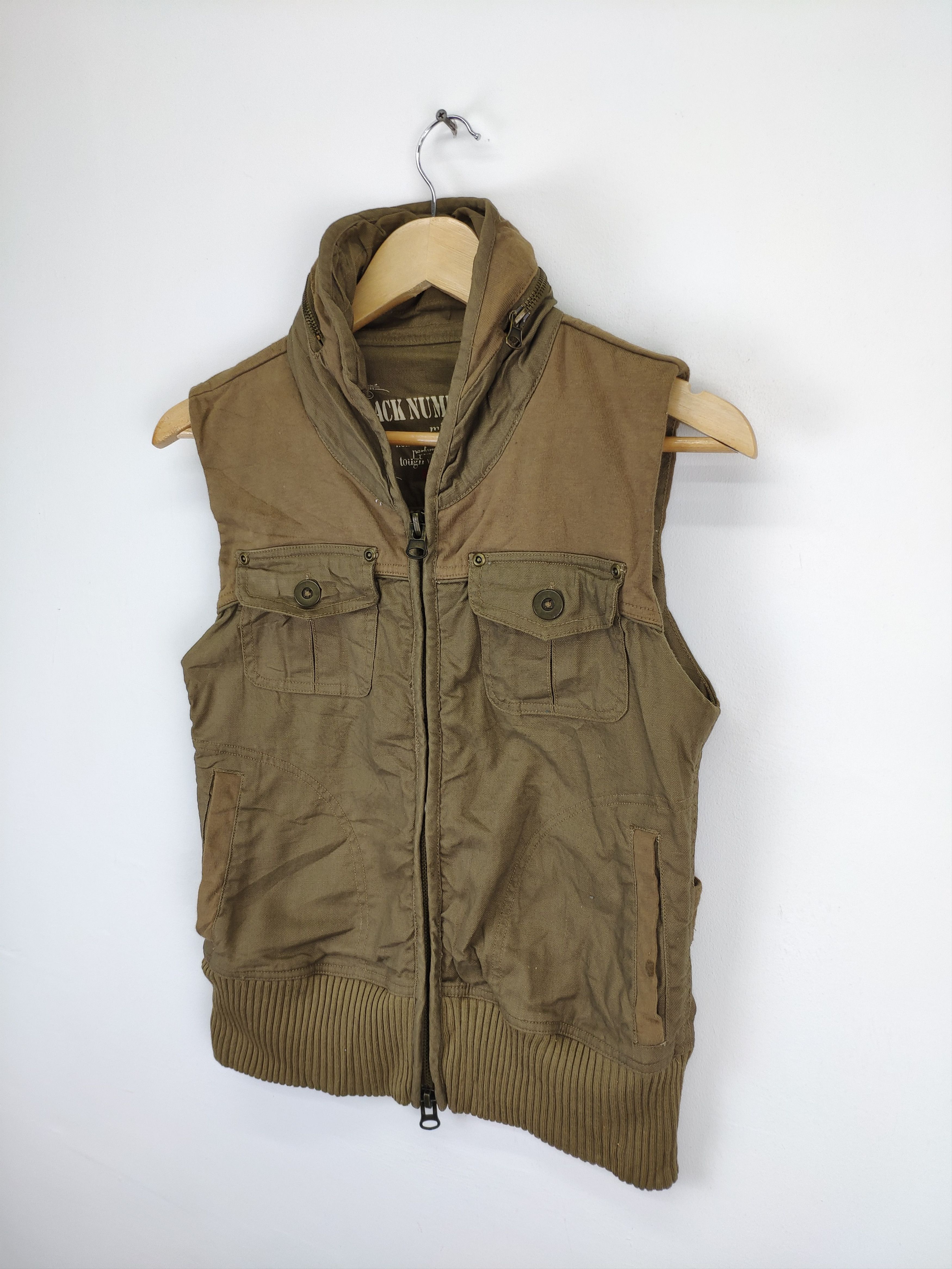 Japanese Brand × Vintage Vintage Back Number Army Vest Hoodie Size US S / EU 44-46 / 1 - 2 Thumbnail