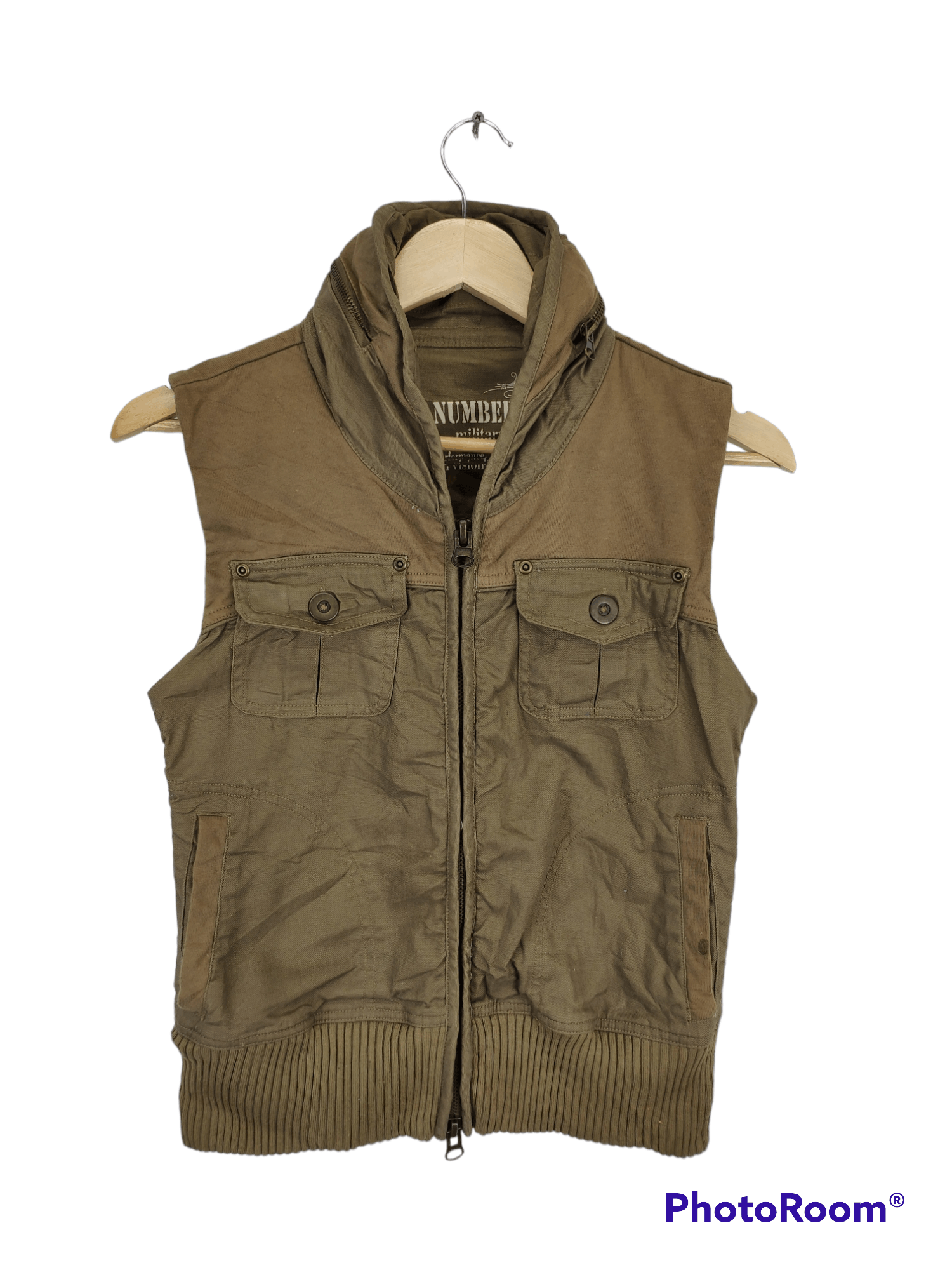 Japanese Brand × Vintage Vintage Back Number Army Vest Hoodie Size US S / EU 44-46 / 1 - 1 Thumbnail