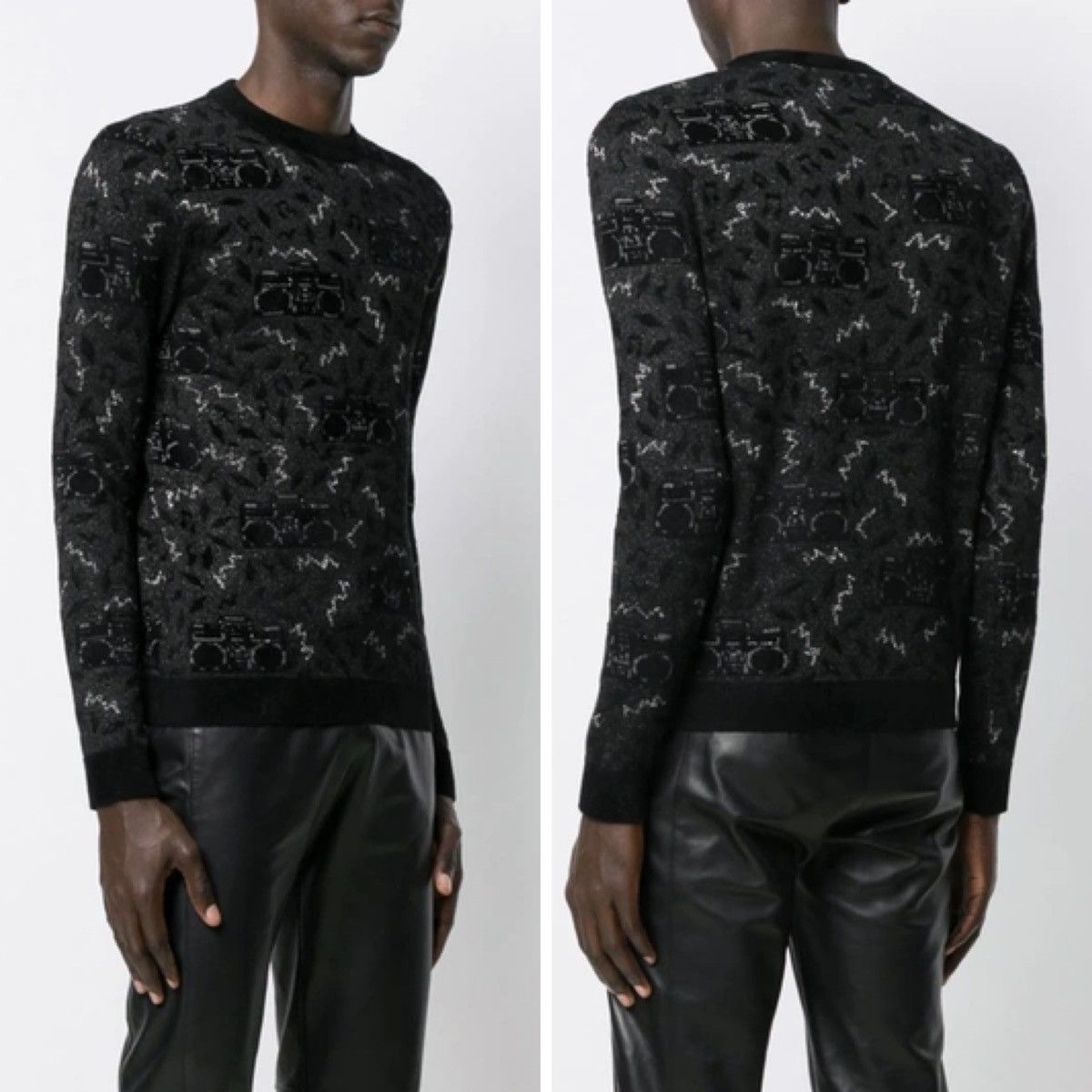 Saint Laurent Paris 19FW Lurex Radio Jacquard Sweater sz XS & S Size US S / EU 44-46 / 1 - 10 Thumbnail