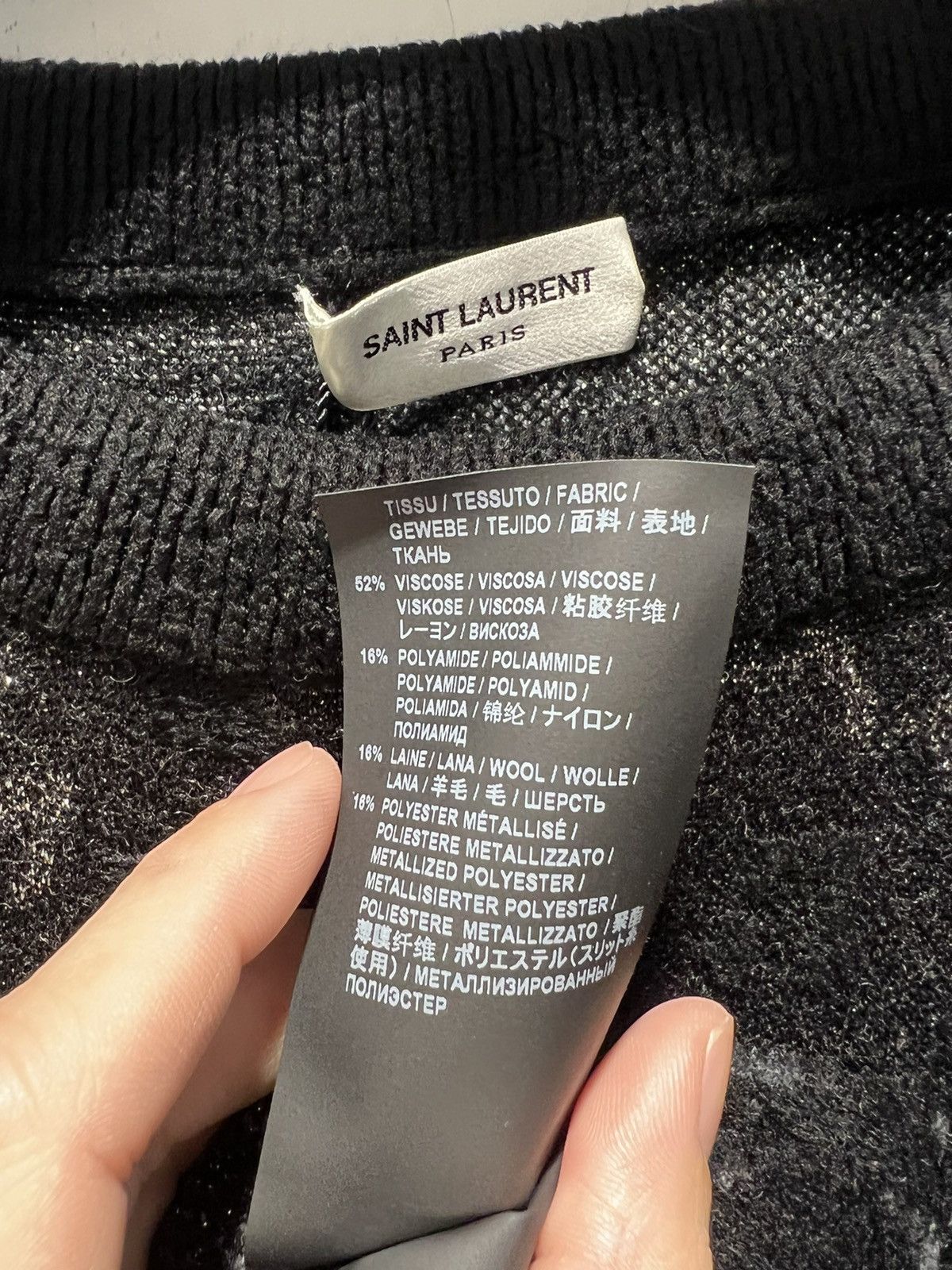 Saint Laurent Paris 19FW Lurex Radio Jacquard Sweater sz XS & S Size US S / EU 44-46 / 1 - 5 Thumbnail