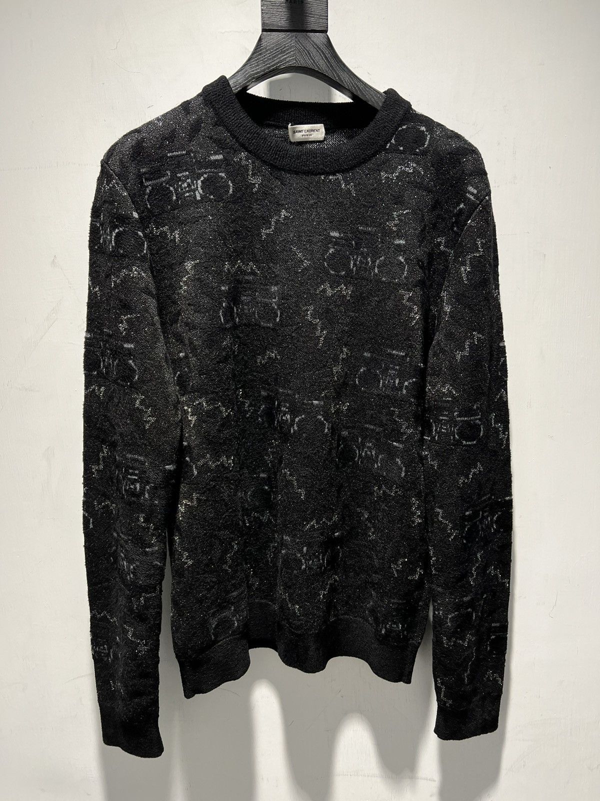 Saint Laurent Paris 19FW Lurex Radio Jacquard Sweater sz XS & S Size US S / EU 44-46 / 1 - 2 Thumbnail