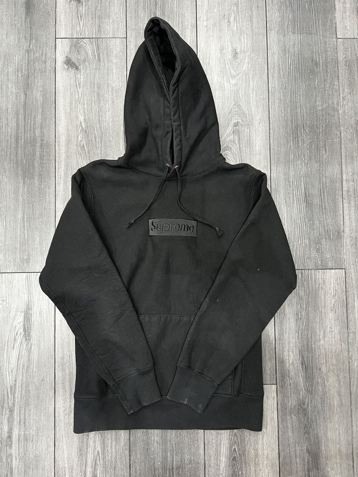 Supreme Supreme Tonal Box Logo Hoodie Black F W 2014 Size S Grailed