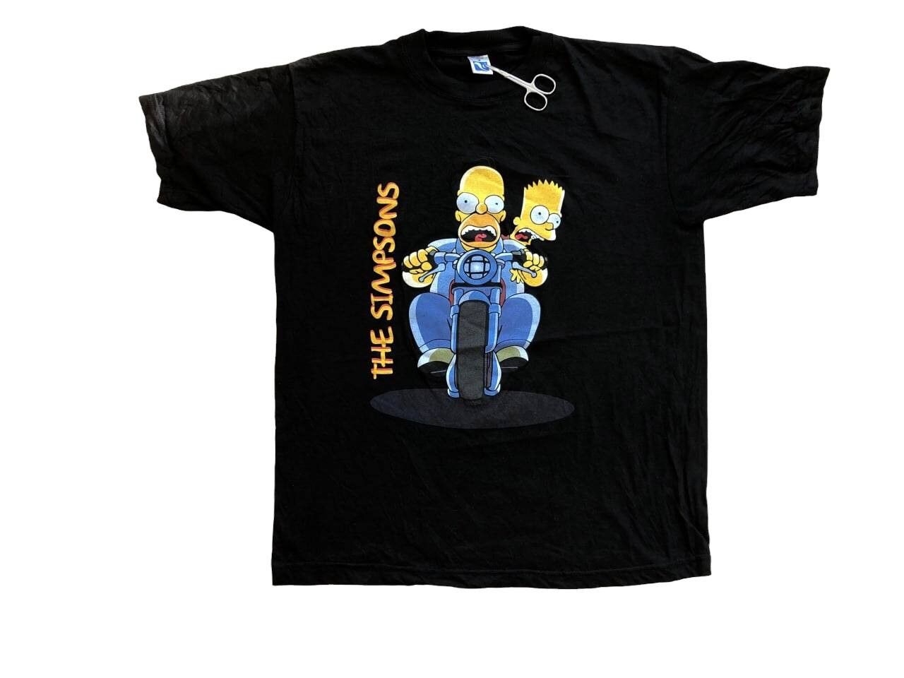 The Simpsons × Vintage Vintage The Simpsons Homer Bart Riding Bike Tee Shirt Y2K Size US M / EU 48-50 / 2 - 1 Thumbnail