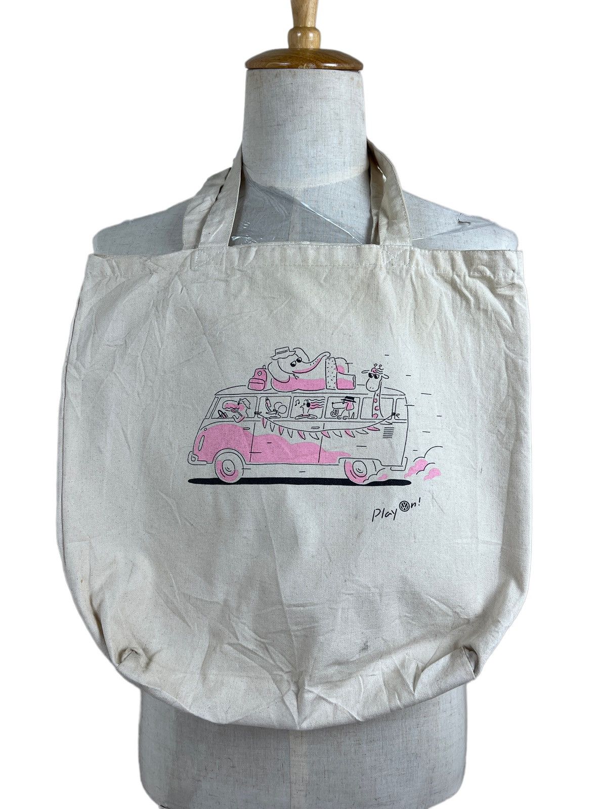 Vintage Vintage Volkswagen Combi Play On Canvas Totebag Size ONE SIZE - 1 Thumbnail