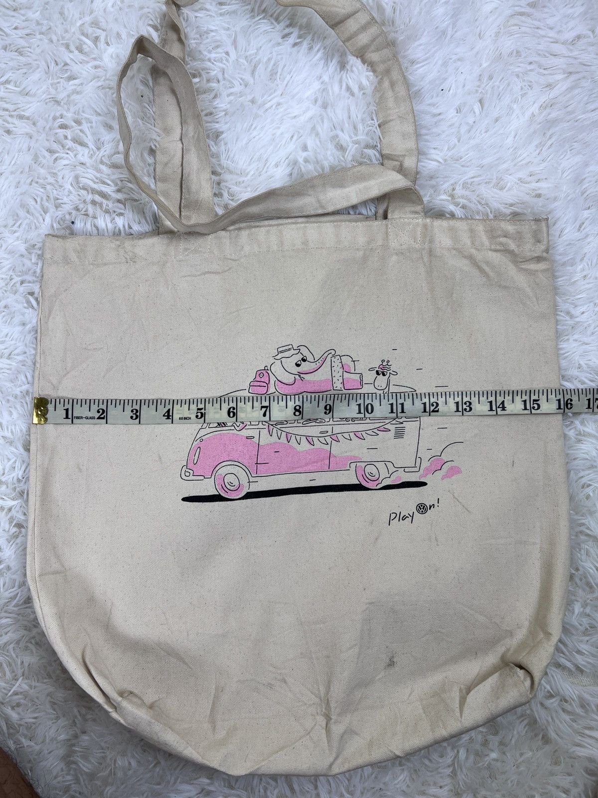 Vintage Vintage Volkswagen Combi Play On Canvas Totebag Size ONE SIZE - 5 Thumbnail