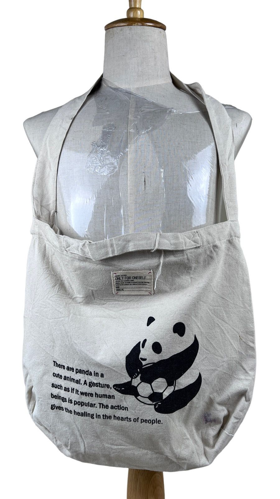 Vintage Vintage Panda Canvas Sling Shoulder Totebag Size ONE SIZE - 1 Thumbnail