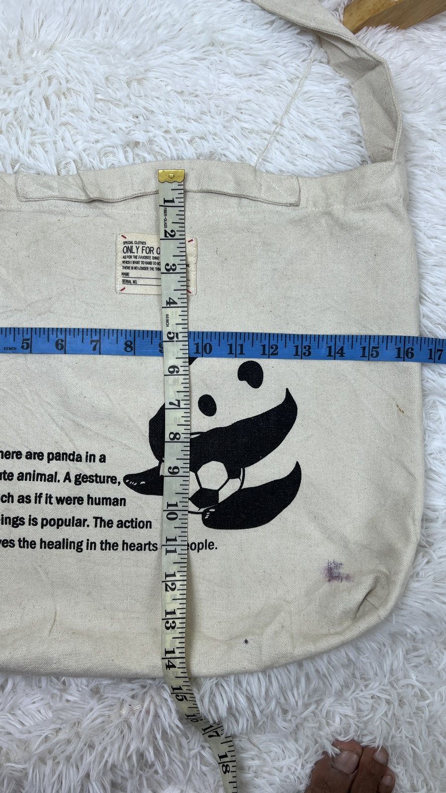 Vintage Vintage Panda Canvas Sling Shoulder Totebag Size ONE SIZE - 6 Thumbnail