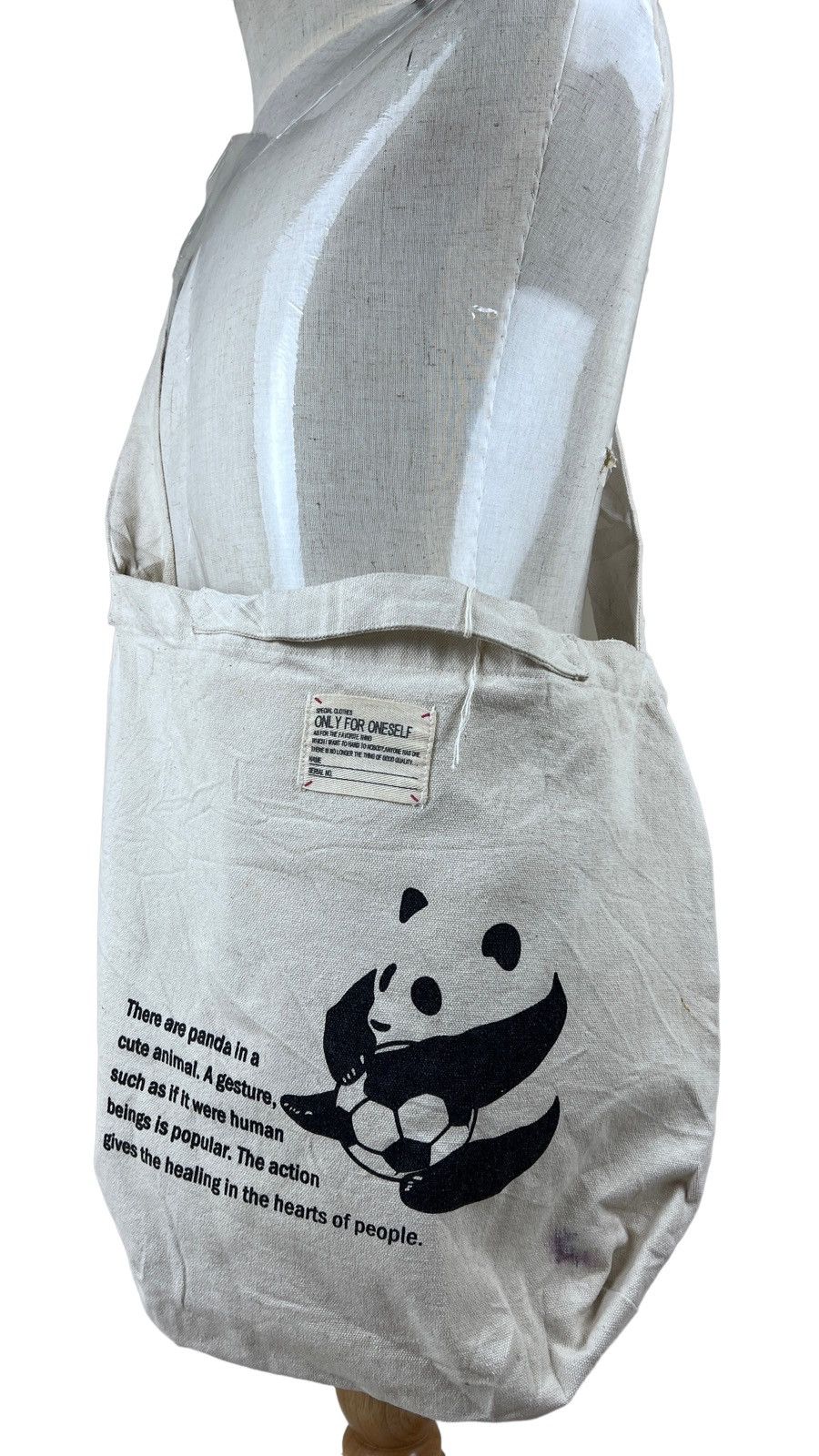 Vintage Vintage Panda Canvas Sling Shoulder Totebag Size ONE SIZE - 3 Thumbnail