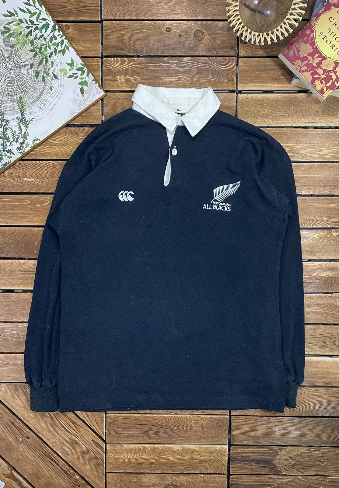 All Blacks × Canterbury of New Zealand × Vintage Vintage New Zealand All Black Rugby Polo Long Sleeve Size M Size US M / EU 48-50 / 2 - 2 Thumbnail