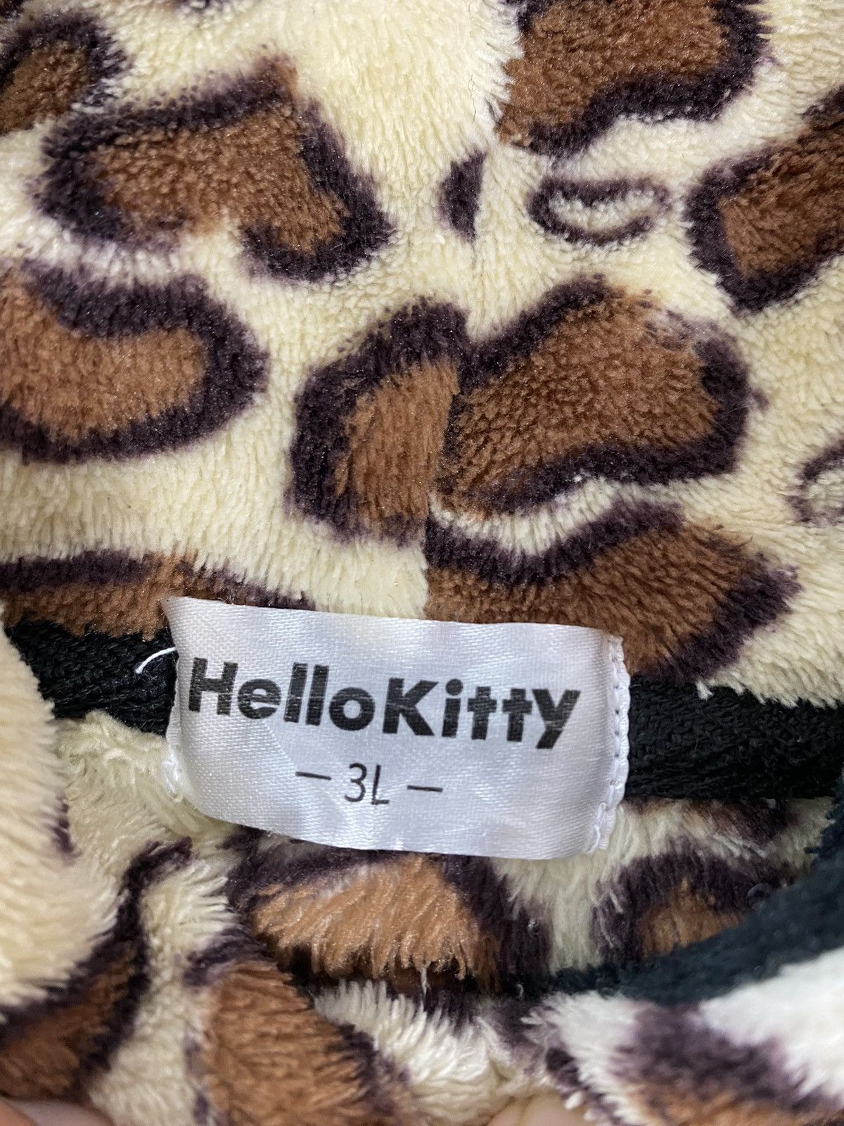 Japanese Brand × Vintage Vintage Hello Kitty Leopard All Over Fleece with Hoodie 3L Size L / US 10 / IT 46 - 5 Thumbnail