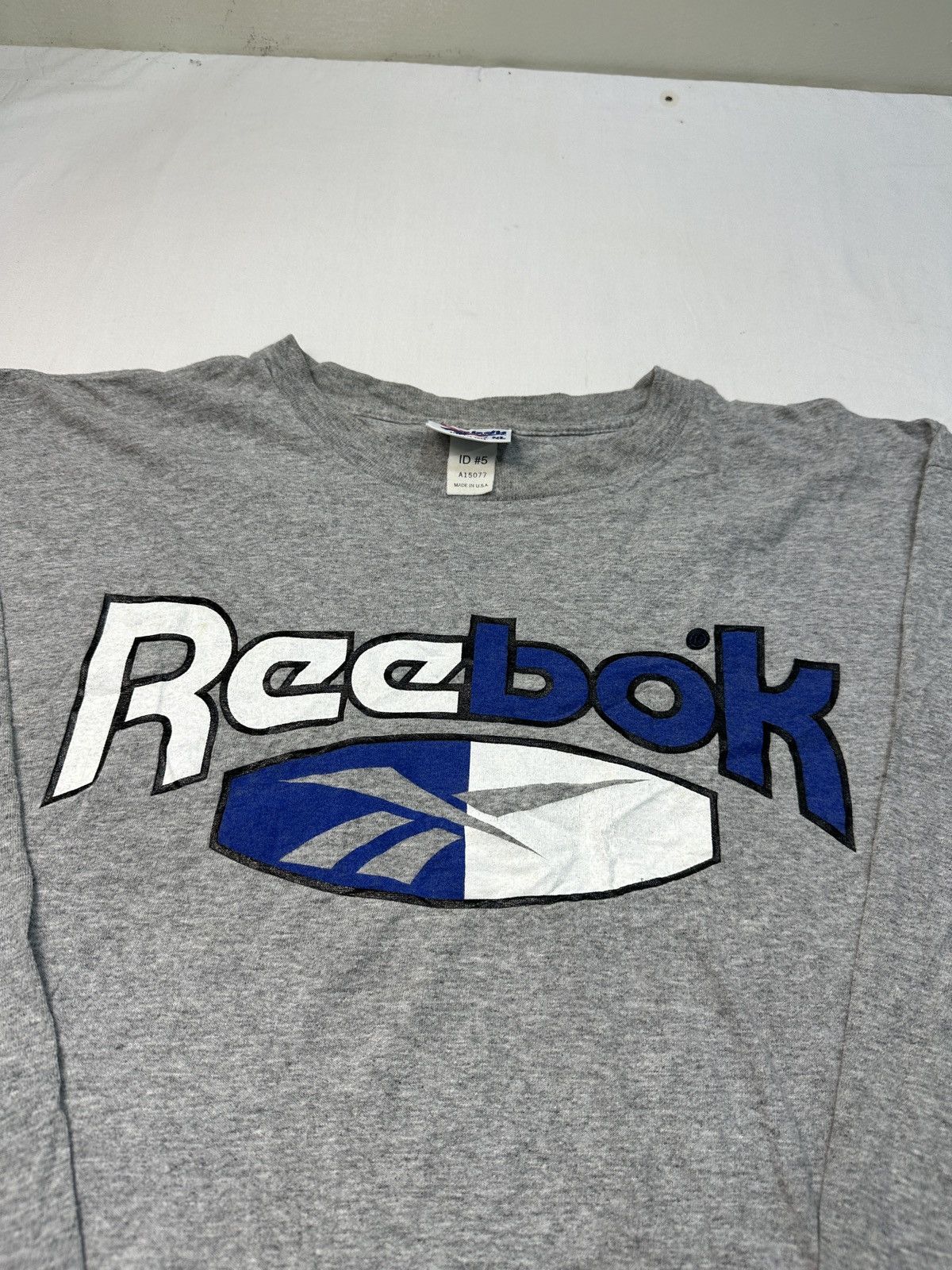 Reebok Vtg Reebok made in USA big logo long sleeve tee Size US XL / EU 56 / 4 - 7 Thumbnail