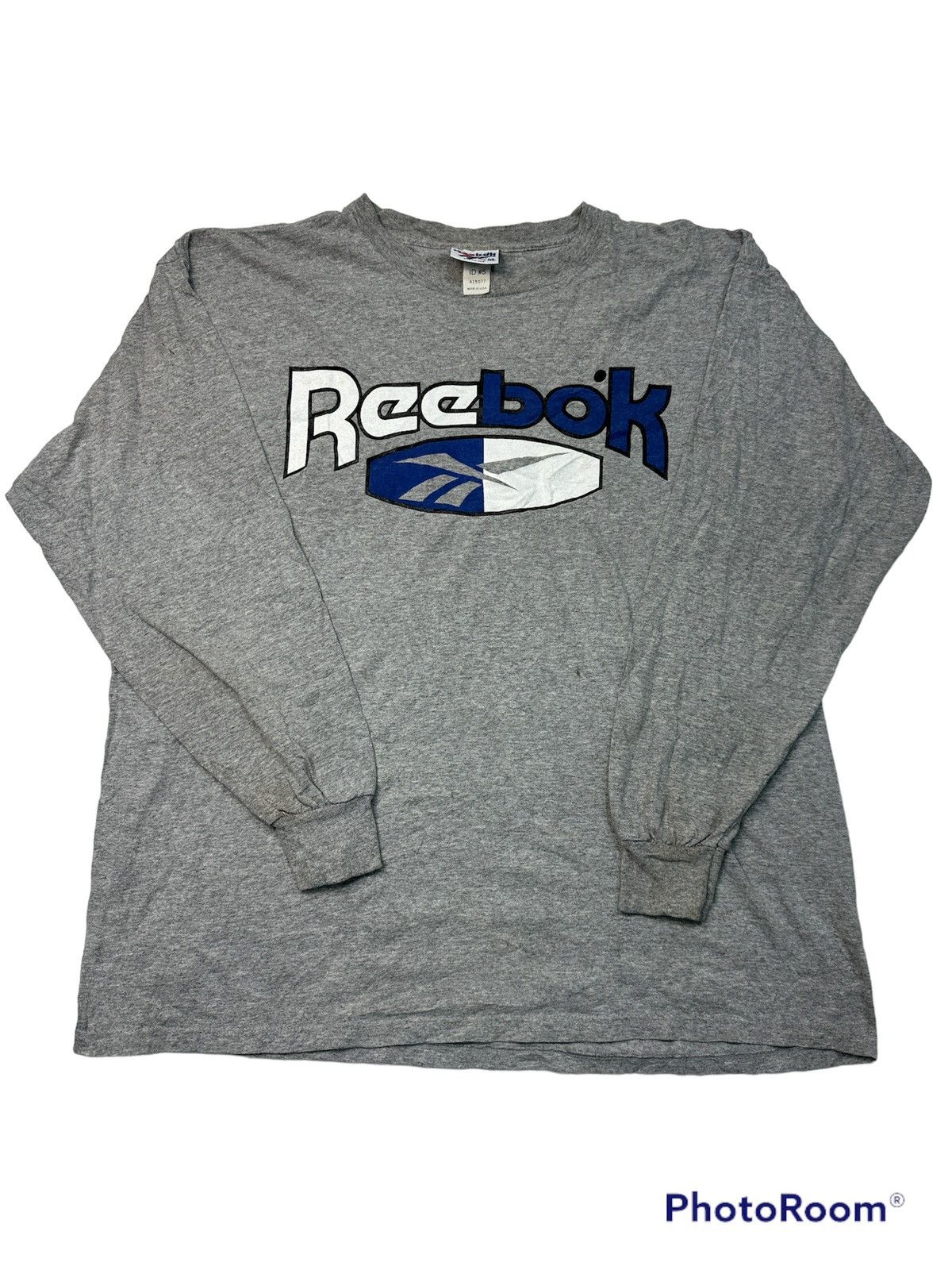 Reebok Vtg Reebok made in USA big logo long sleeve tee Size US XL / EU 56 / 4 - 1 Thumbnail