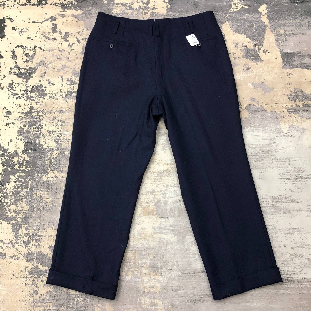 Vintage P531 PEAKY BLINDERS STYLE VTG WOOL MADE IN ENGLAND PANTS Size US 35 - 2 Thumbnail