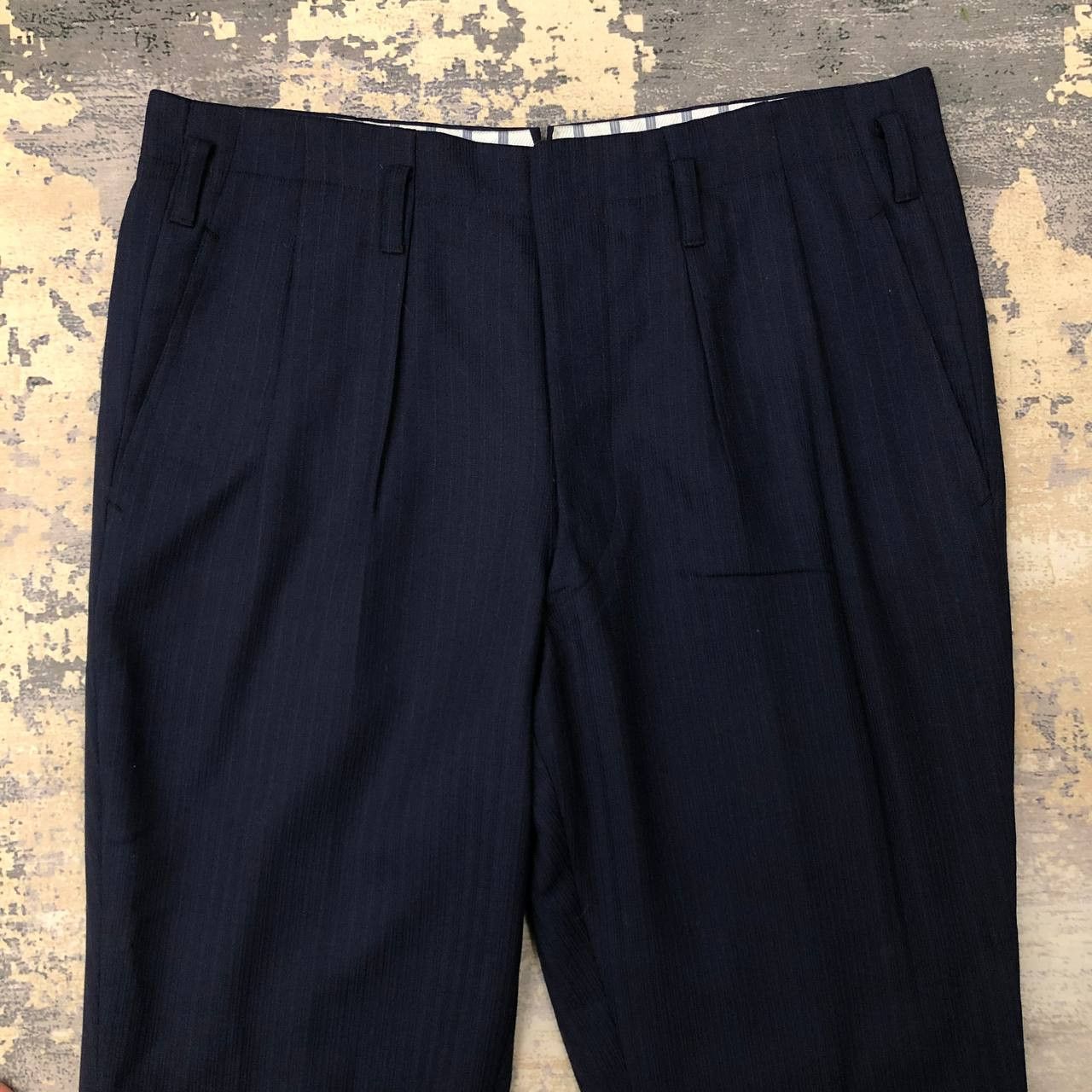 Vintage P531 PEAKY BLINDERS STYLE VTG WOOL MADE IN ENGLAND PANTS Size US 35 - 3 Thumbnail