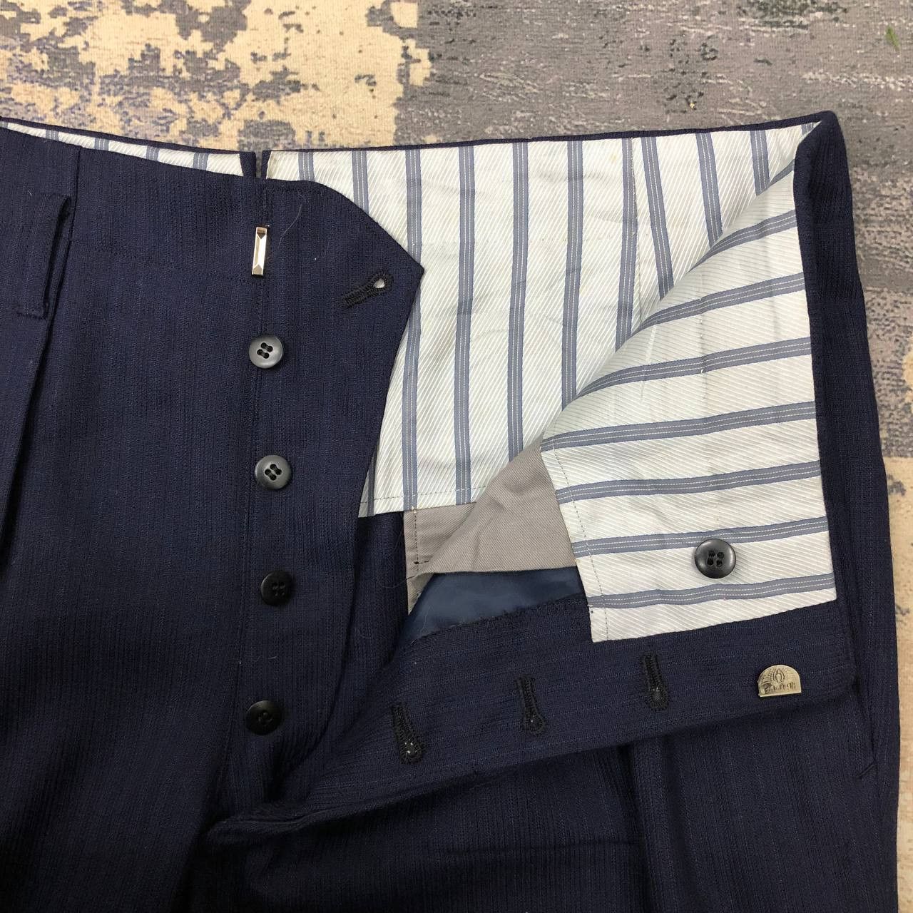 Vintage P531 PEAKY BLINDERS STYLE VTG WOOL MADE IN ENGLAND PANTS Size US 35 - 8 Thumbnail