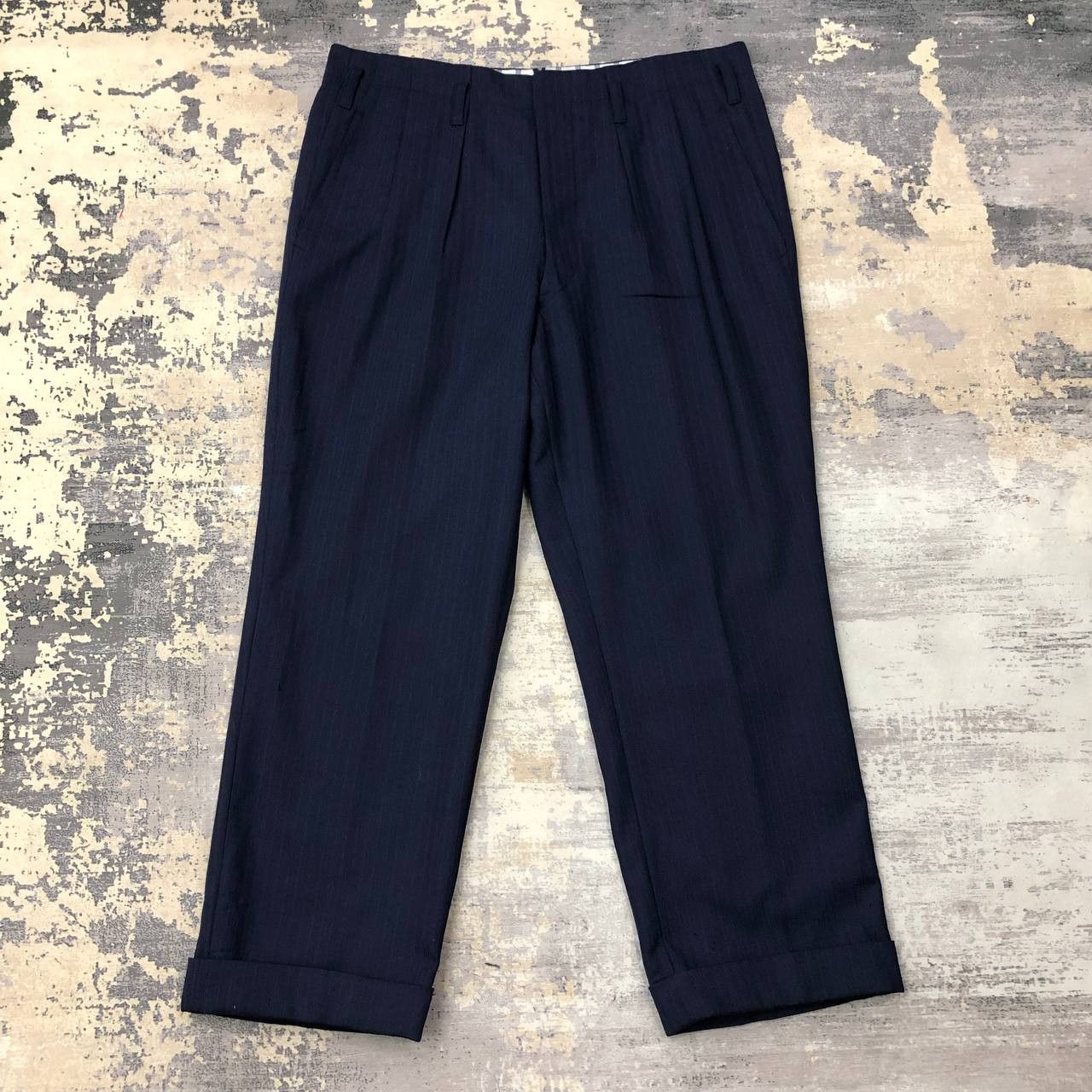 Vintage P531 PEAKY BLINDERS STYLE VTG WOOL MADE IN ENGLAND PANTS Size US 35 - 1 Thumbnail