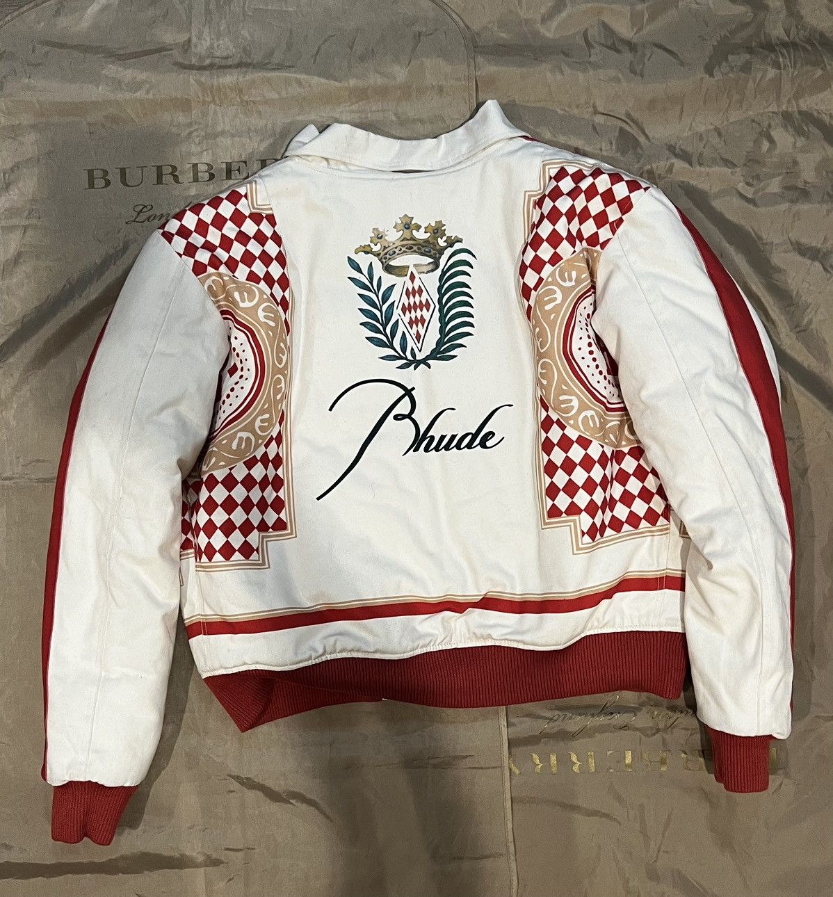 Rhude RHUDE Casino Jacket in White size L Size US L / EU 52-54 / 3 - 5 Thumbnail
