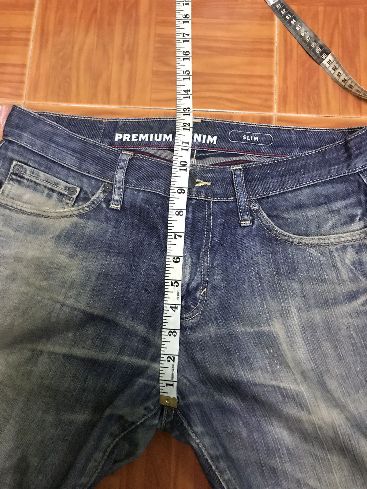 Old Navy “Men’s Blue Faded Straight-Leg Jeans Distressed Vintage Wash Size US 33 - 12 Thumbnail