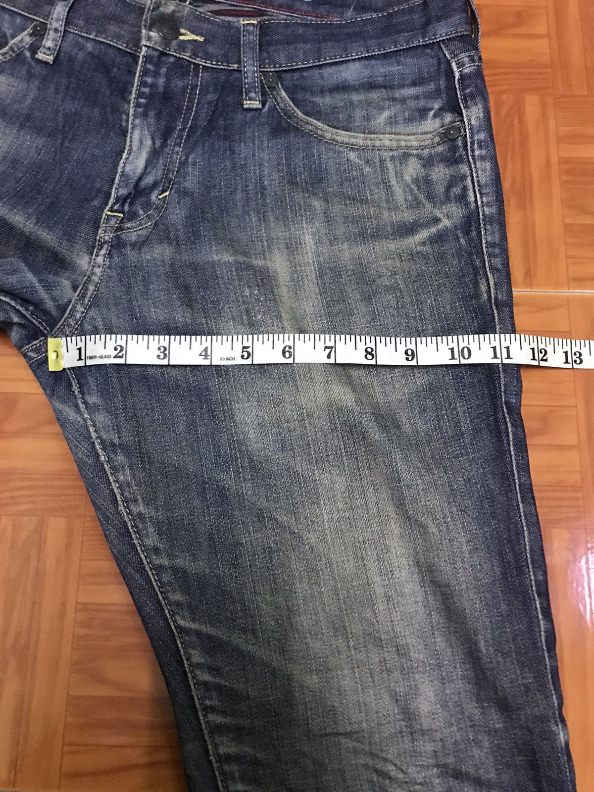 Old Navy “Men’s Blue Faded Straight-Leg Jeans Distressed Vintage Wash Size US 33 - 15 Thumbnail