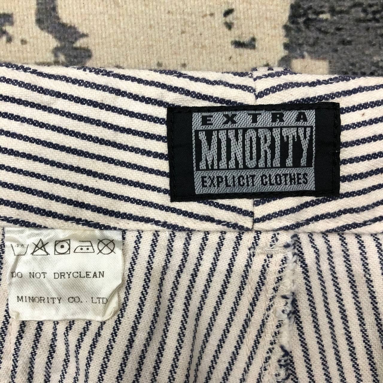 Japanese Brand × Vintage P540 HICKORY STRIPED EXTRA MINORITY x EXPLICIT BAGGY PANTS Size US 32 / EU 48 - 5 Thumbnail