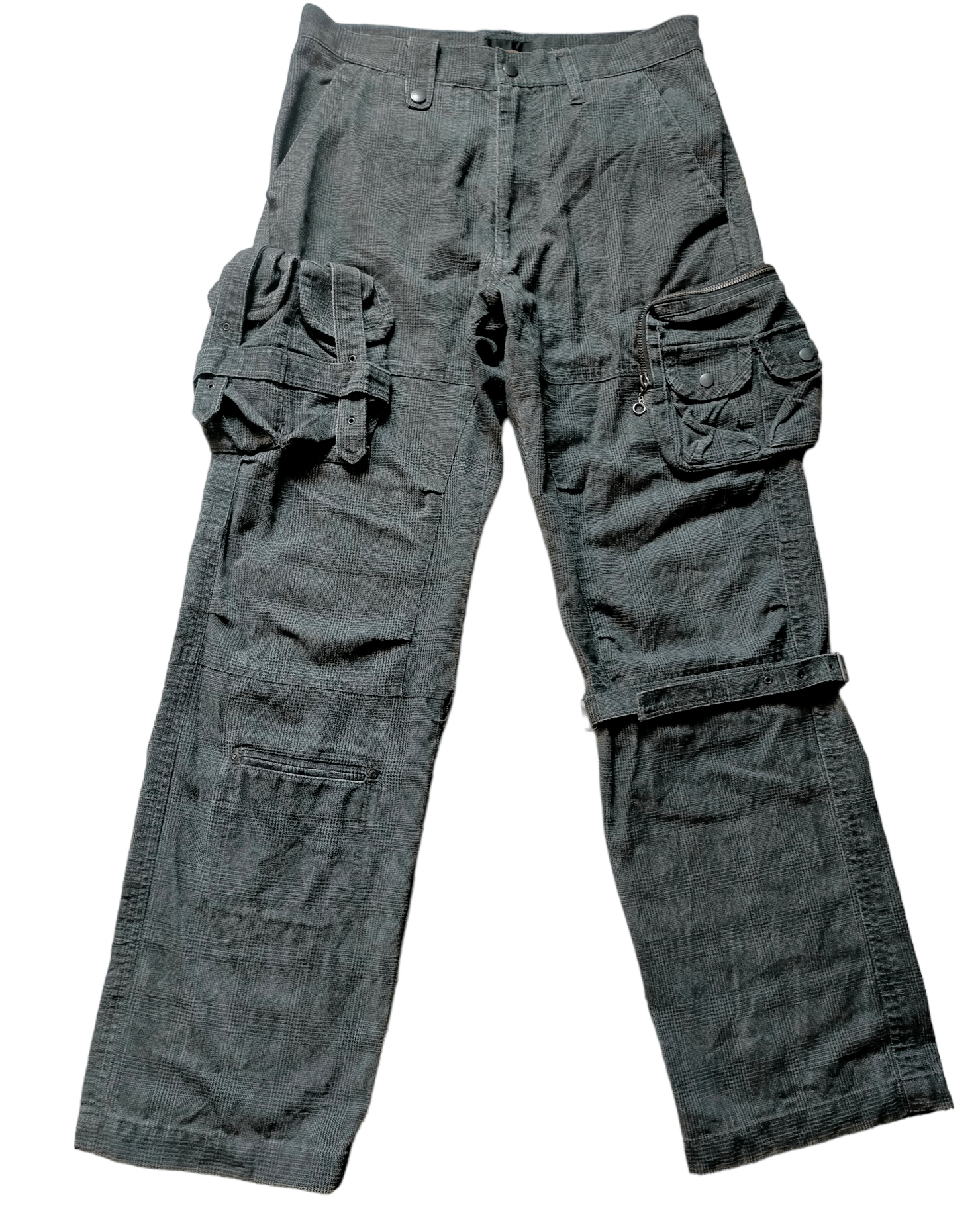 image of Tete Homme Cargo Pant Tactical Pocket Tartan Regular in Black, Men's (Size 32)