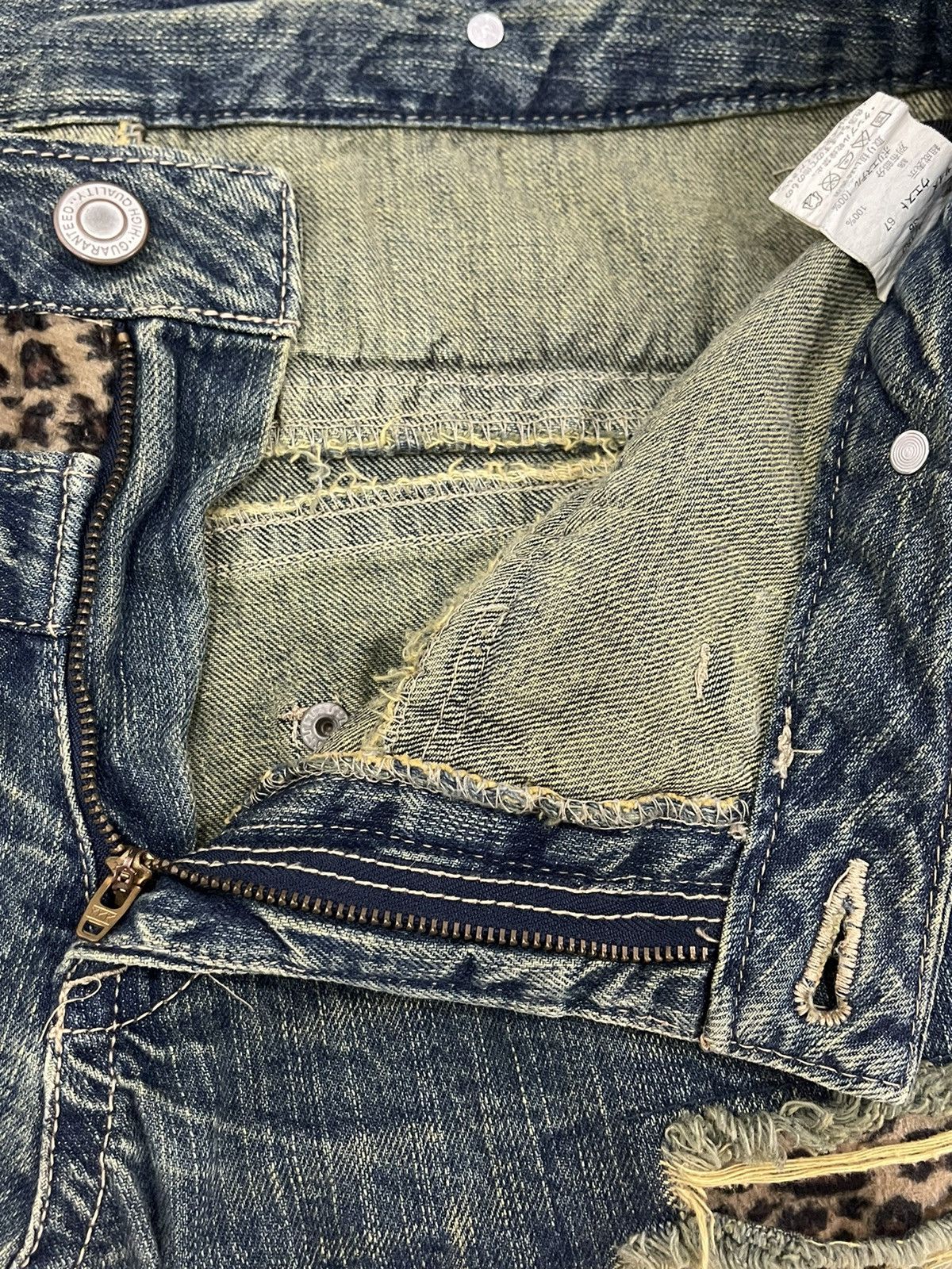 Designer × Japanese Brand Japanese Brand Double Waist Distressed Denim Jeans Size US 34 / EU 50 - 4 Thumbnail