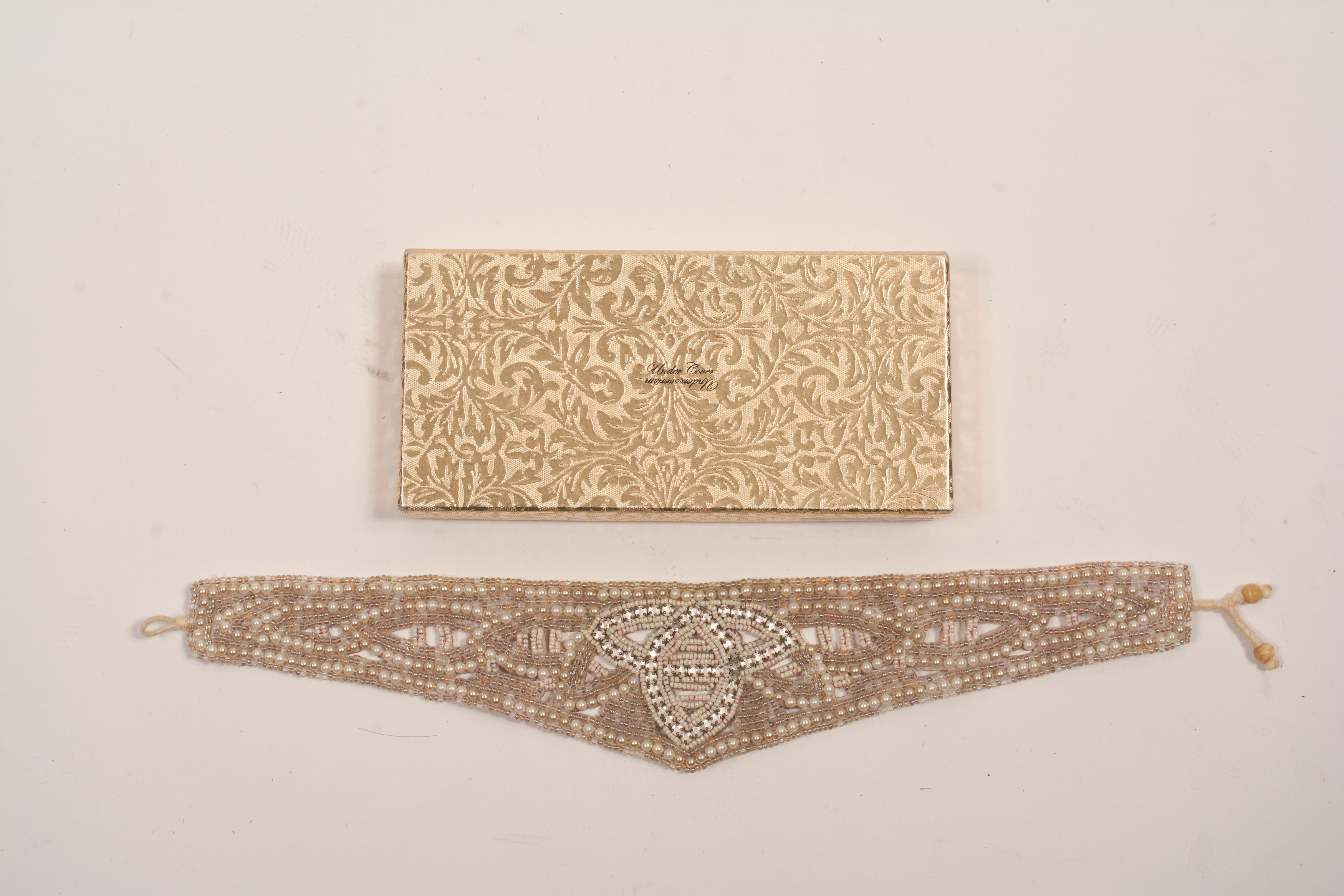 image of Undercover Pearl Beaded Choker in White, Men's