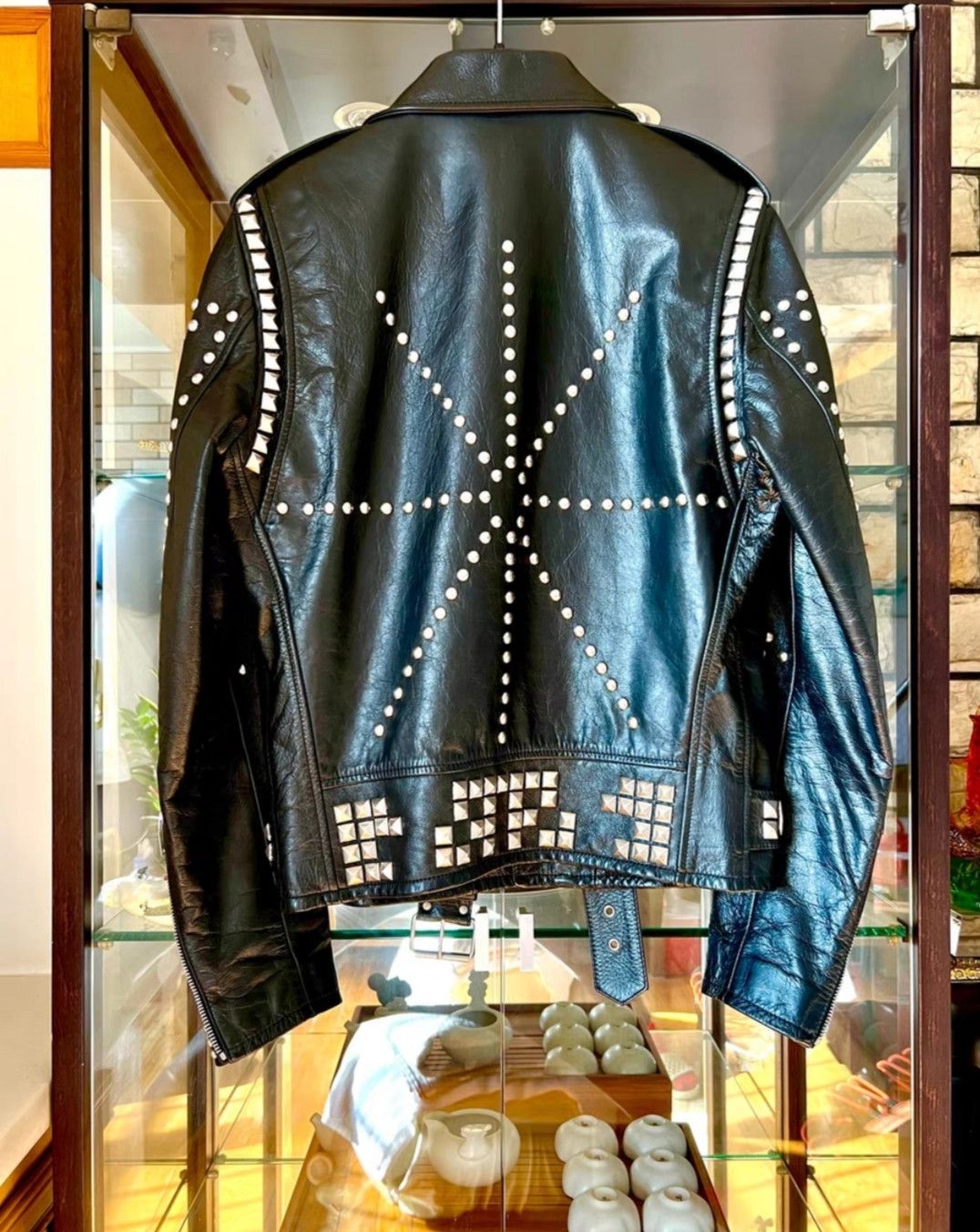 Yves Saint Laurent New 16Fw Cow Leather Rivet Zip Jacket Size 46 Black Size US S / EU 44-46 / 1 - 3 Thumbnail