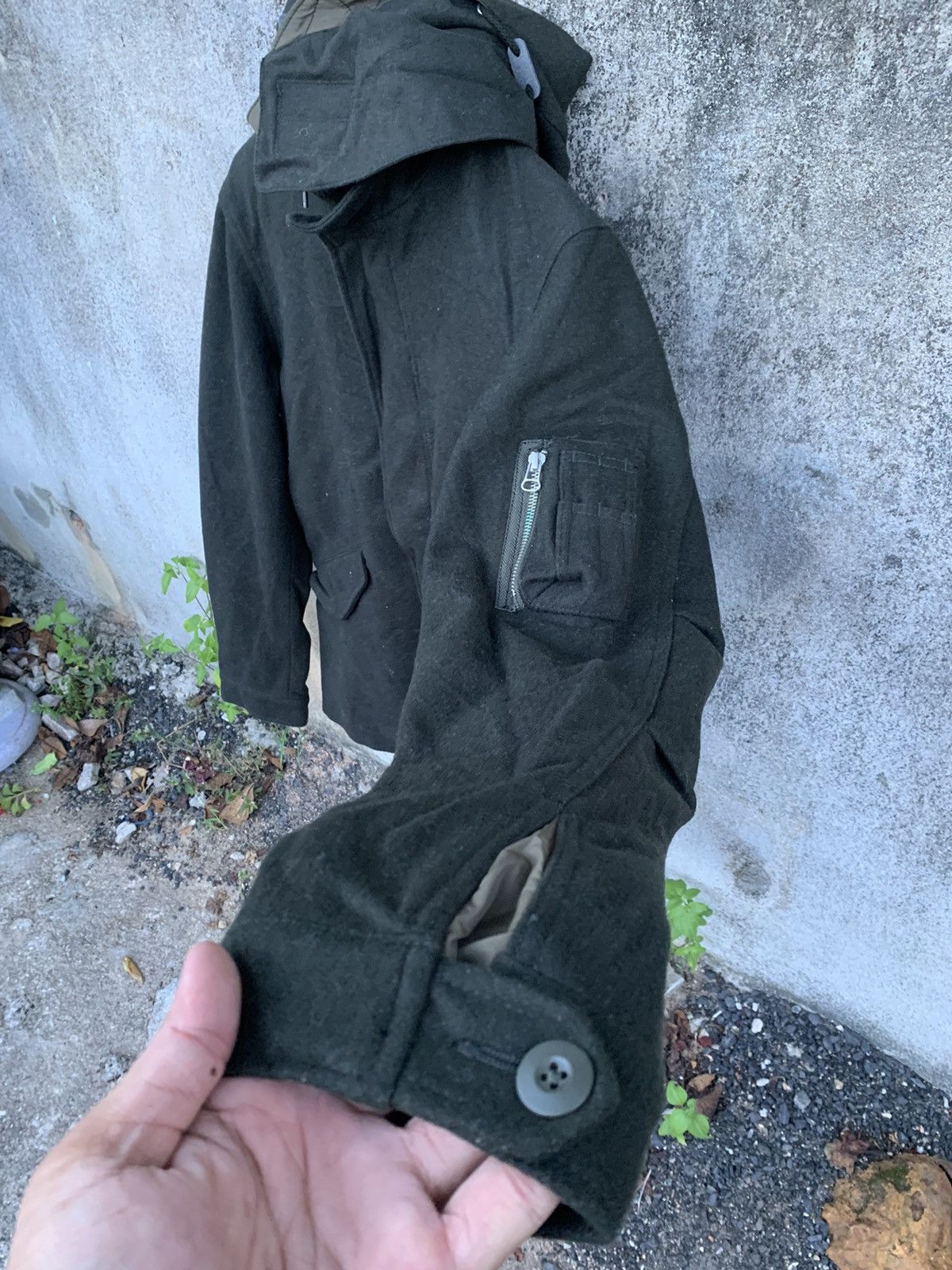 Japanese Brand Nano Universe Hooded Wool Jacket Size US XL / EU 56 / 4 - 5 Thumbnail