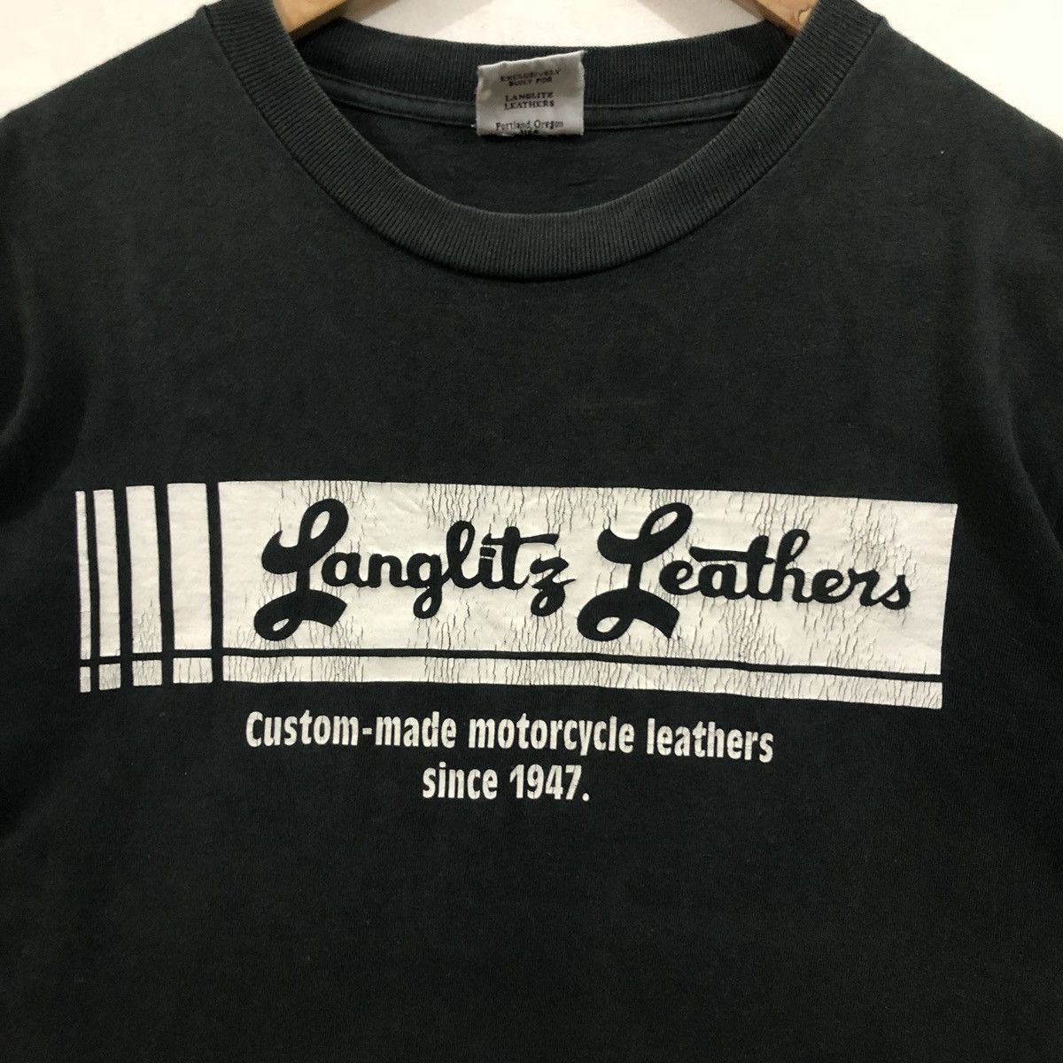 Vintage Langlitz Leather T Shirt Size US S / EU 44-46 / 1 - 3 Thumbnail