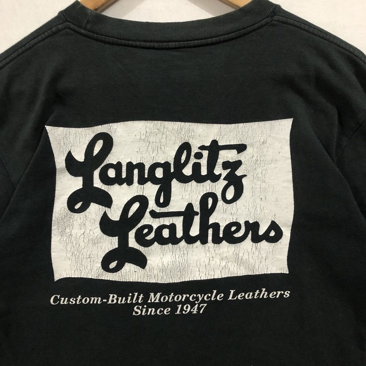 Vintage Langlitz Leather T Shirt Size US S / EU 44-46 / 1 - 4 Thumbnail