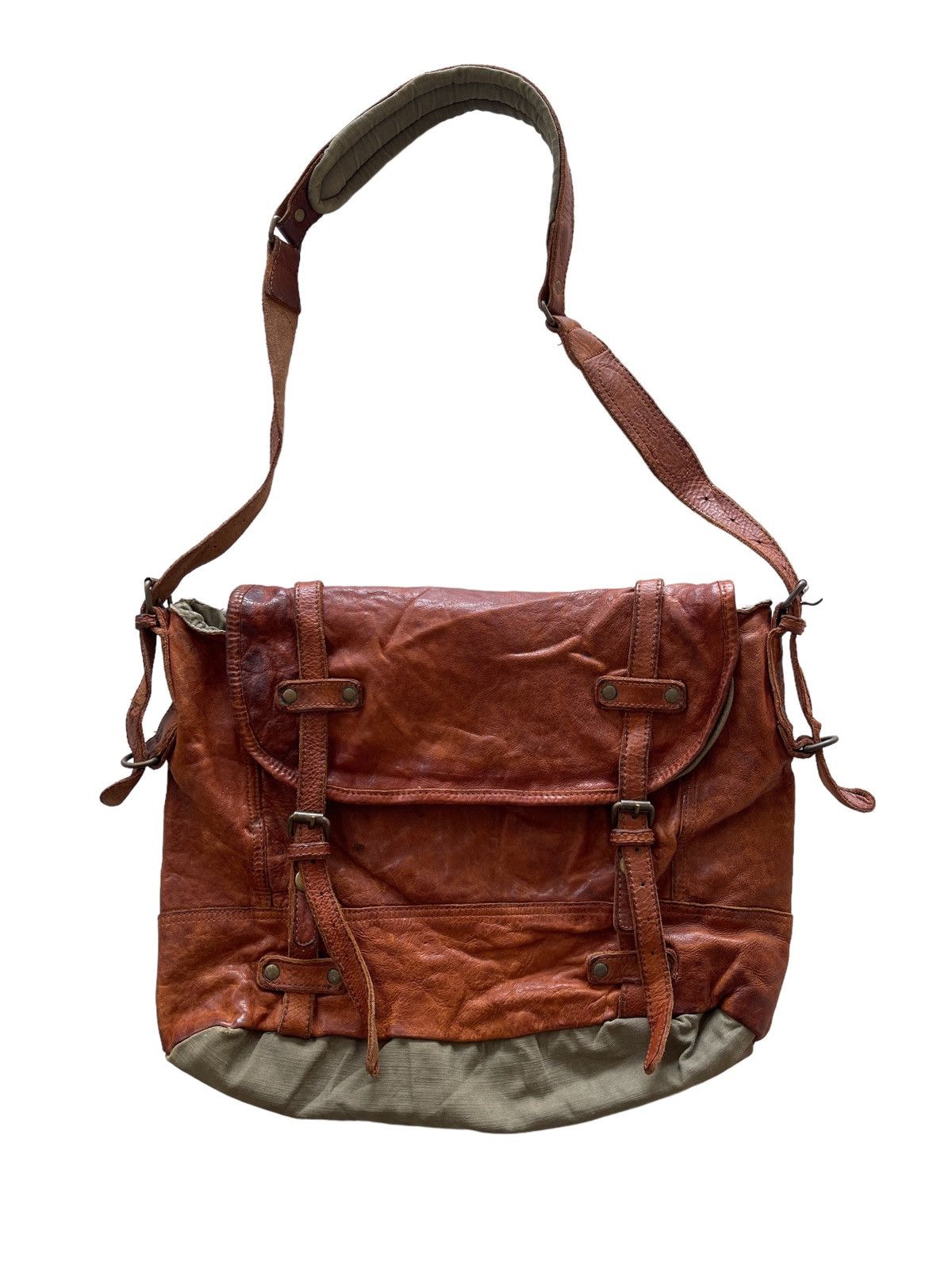 Vintage Tough Jeansmith Military Surplus Leather Slingbag Size ONE SIZE - 3 Thumbnail