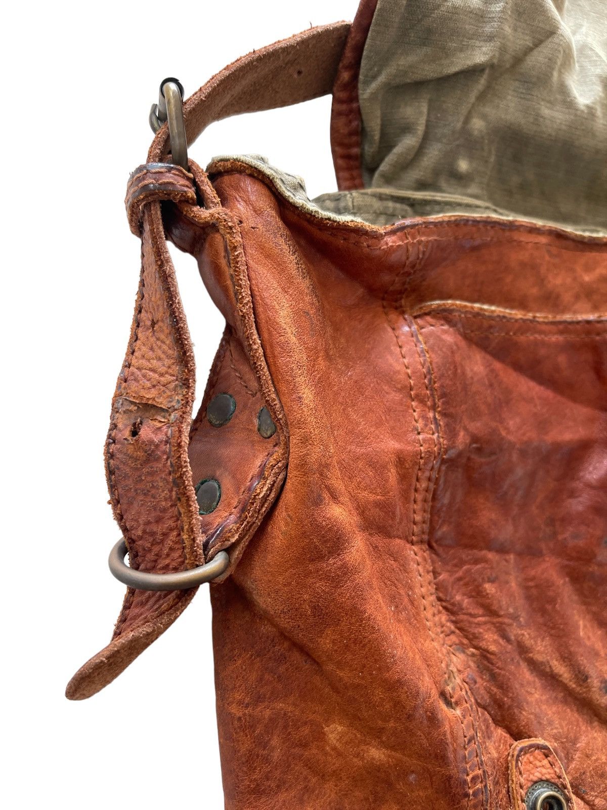 Vintage Tough Jeansmith Military Surplus Leather Slingbag Size ONE SIZE - 11 Thumbnail