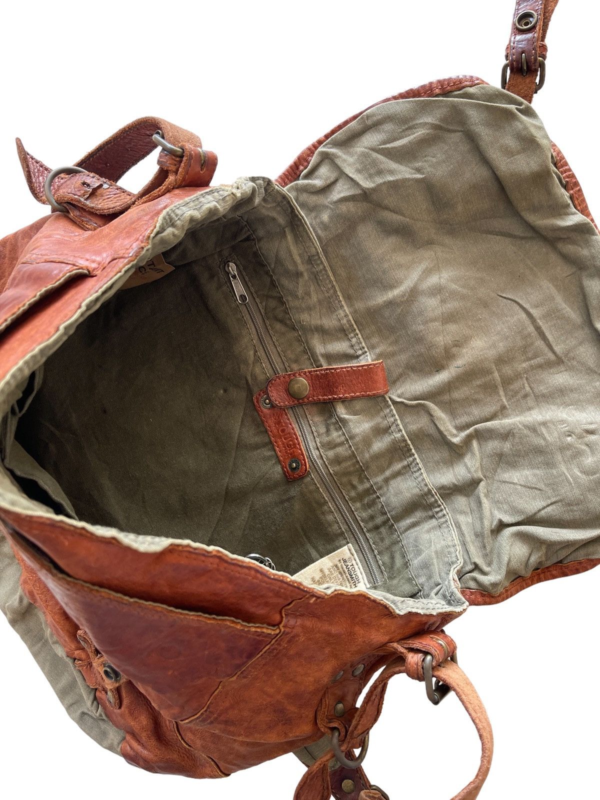 Vintage Tough Jeansmith Military Surplus Leather Slingbag Size ONE SIZE - 7 Thumbnail