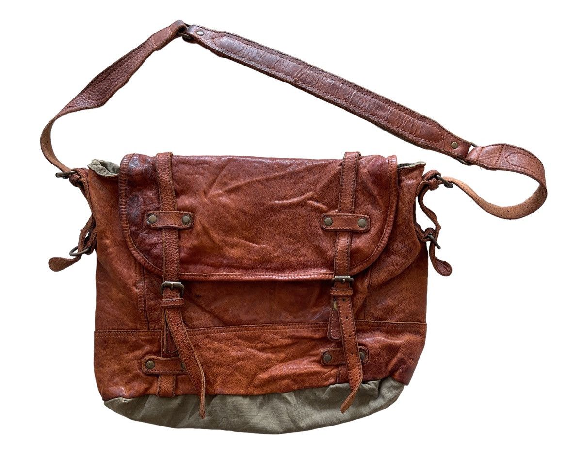 Vintage Tough Jeansmith Military Surplus Leather Slingbag Size ONE SIZE - 2 Thumbnail