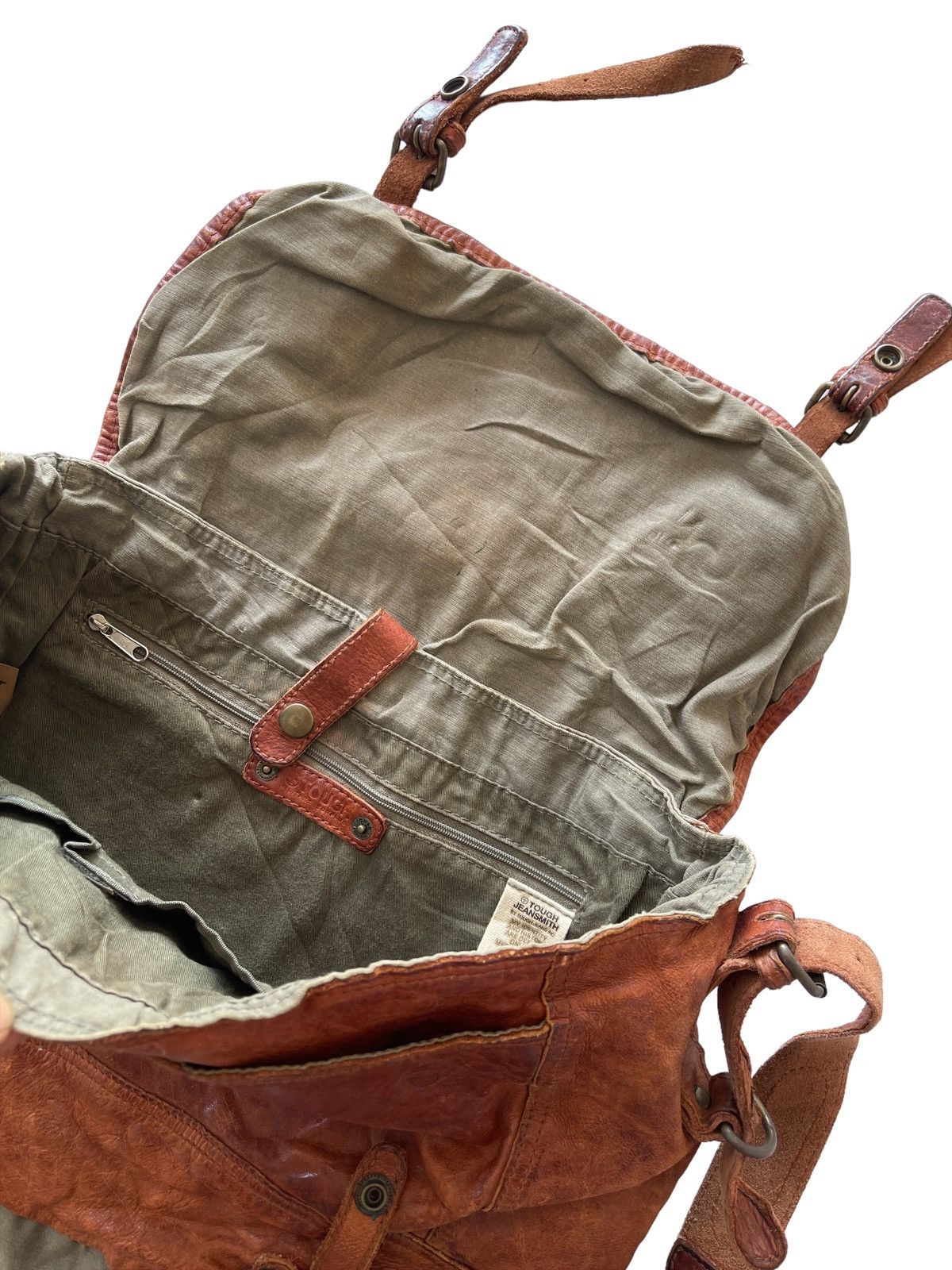 Vintage Tough Jeansmith Military Surplus Leather Slingbag Size ONE SIZE - 8 Thumbnail