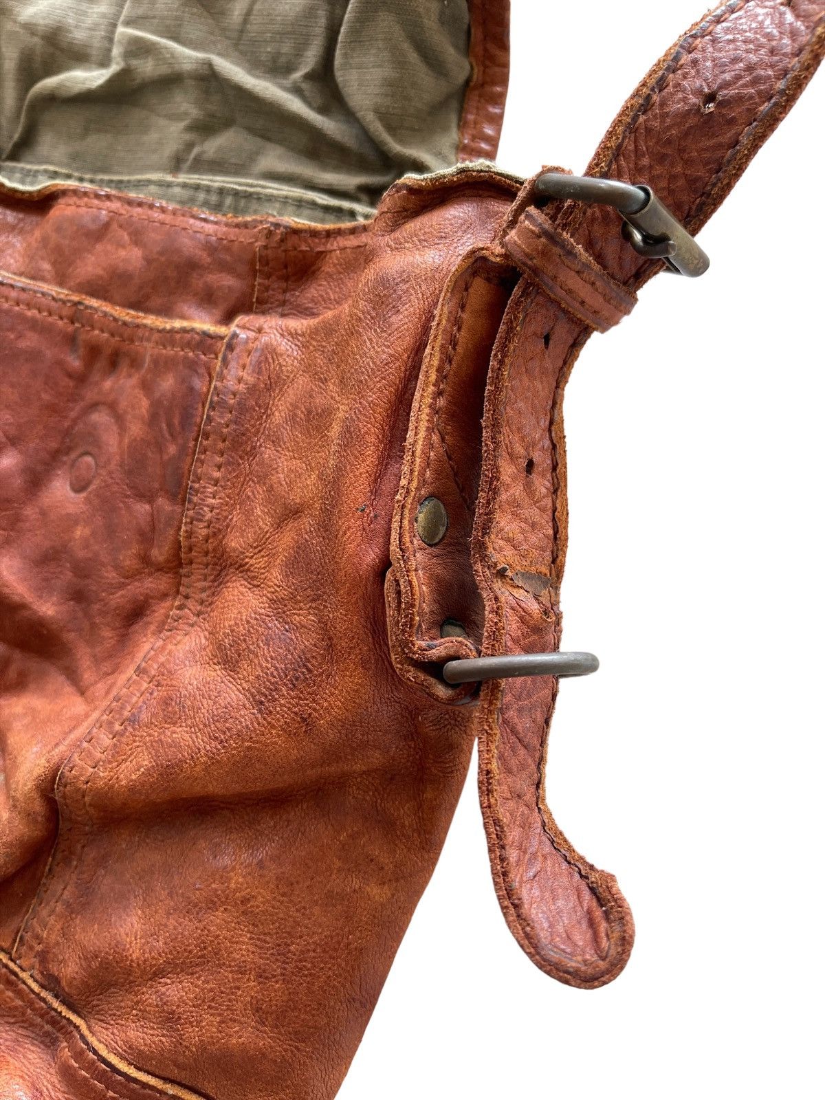 Vintage Tough Jeansmith Military Surplus Leather Slingbag Size ONE SIZE - 12 Thumbnail