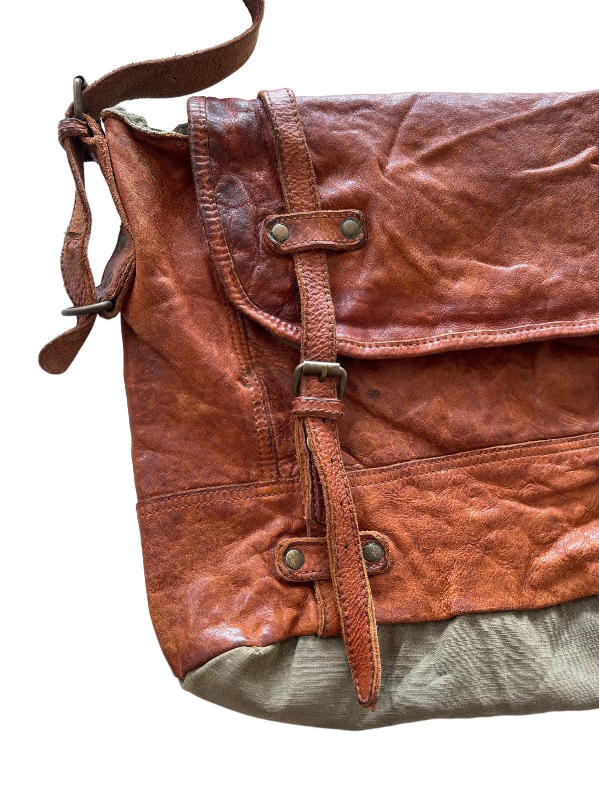 Vintage Tough Jeansmith Military Surplus Leather Slingbag Size ONE SIZE - 9 Thumbnail