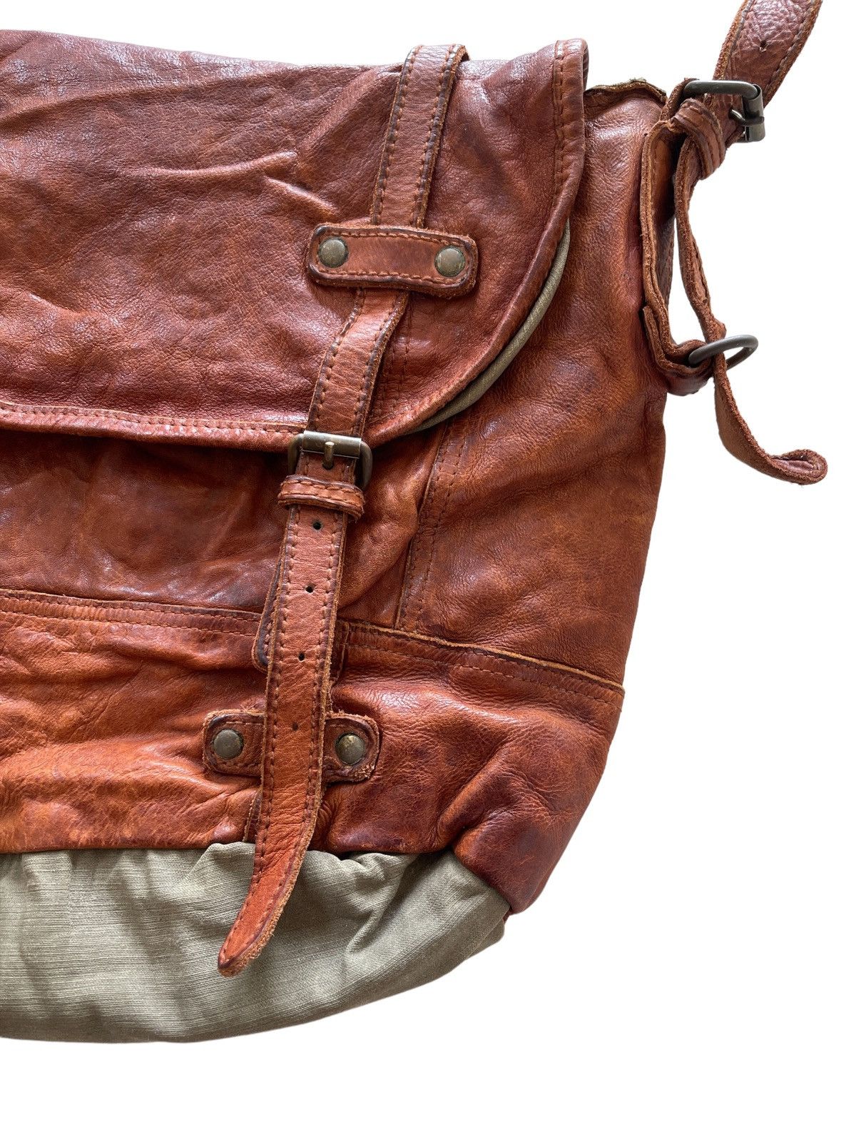 Vintage Tough Jeansmith Military Surplus Leather Slingbag Size ONE SIZE - 10 Thumbnail